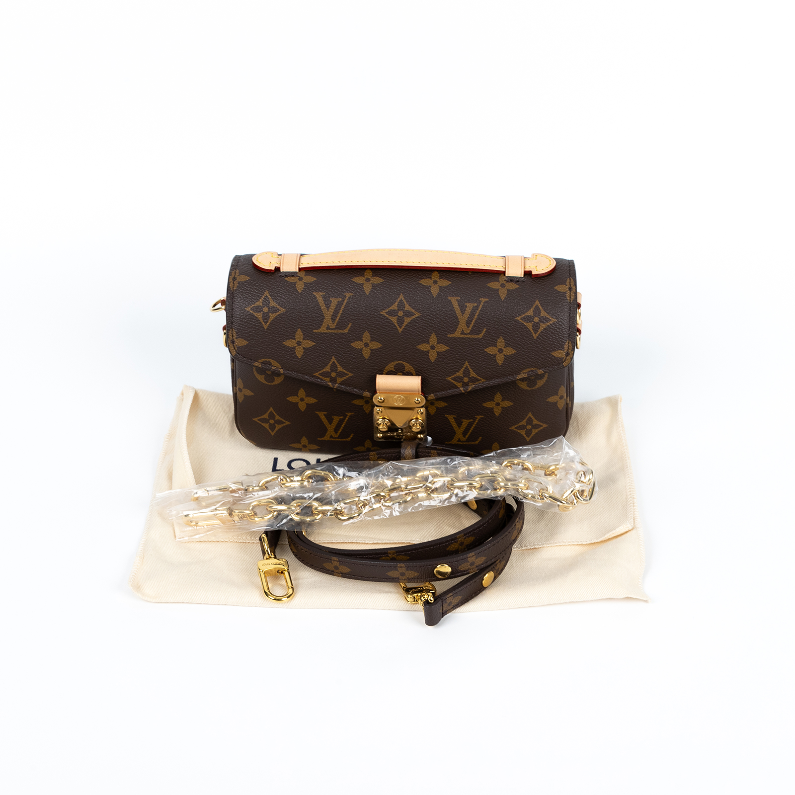 路易威登 LOUIS VUITTON Pochette Métis East West 老花 鏈條 郵差包 腋下單肩包 M46279 晶片款  防塵袋/背帶2