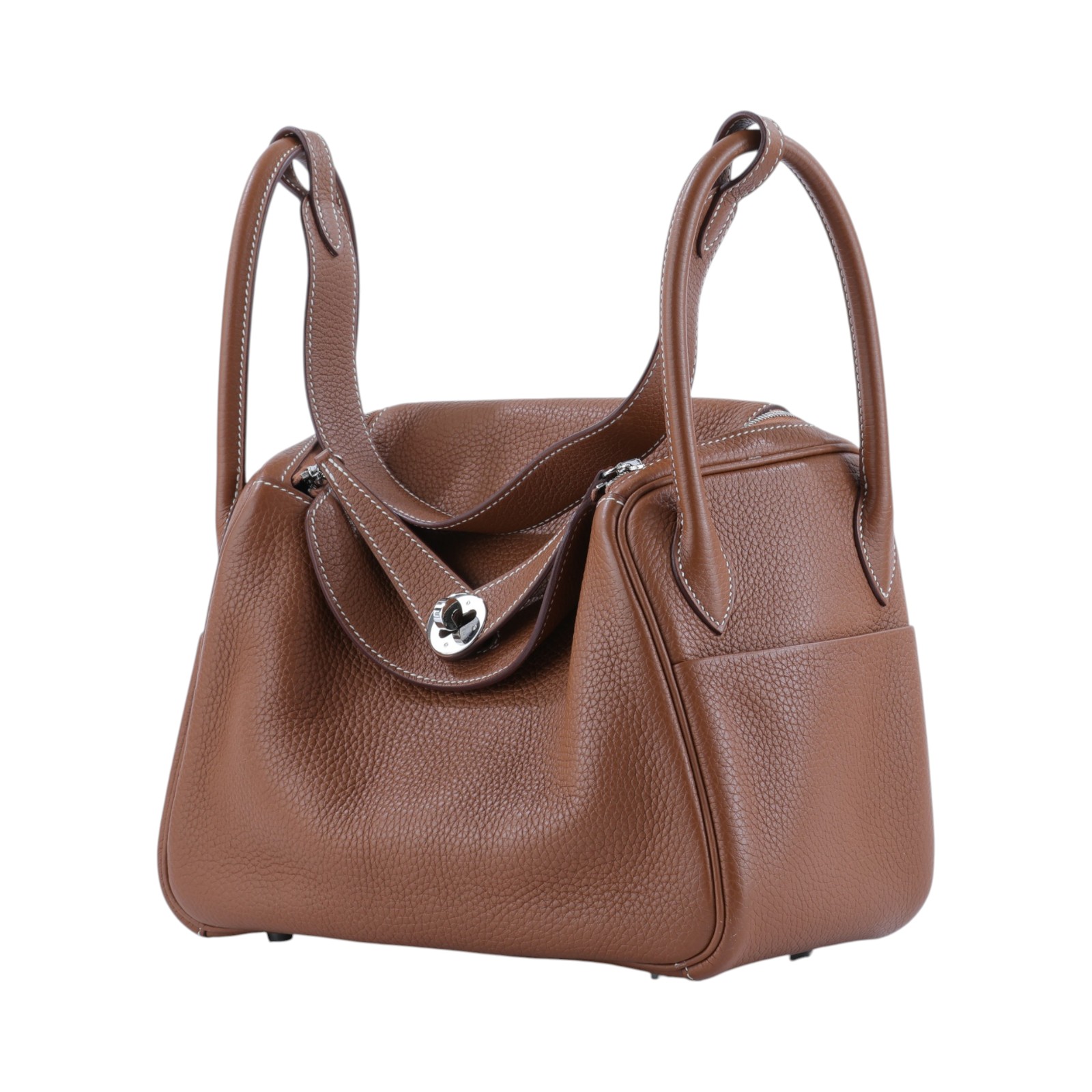 愛馬仕 Hermes Lindy 琳迪包 26 金棕色 銀色五金 H073428CK37  ZBY418 CA  原廠盒子/防塵袋/購買證明/雨衣