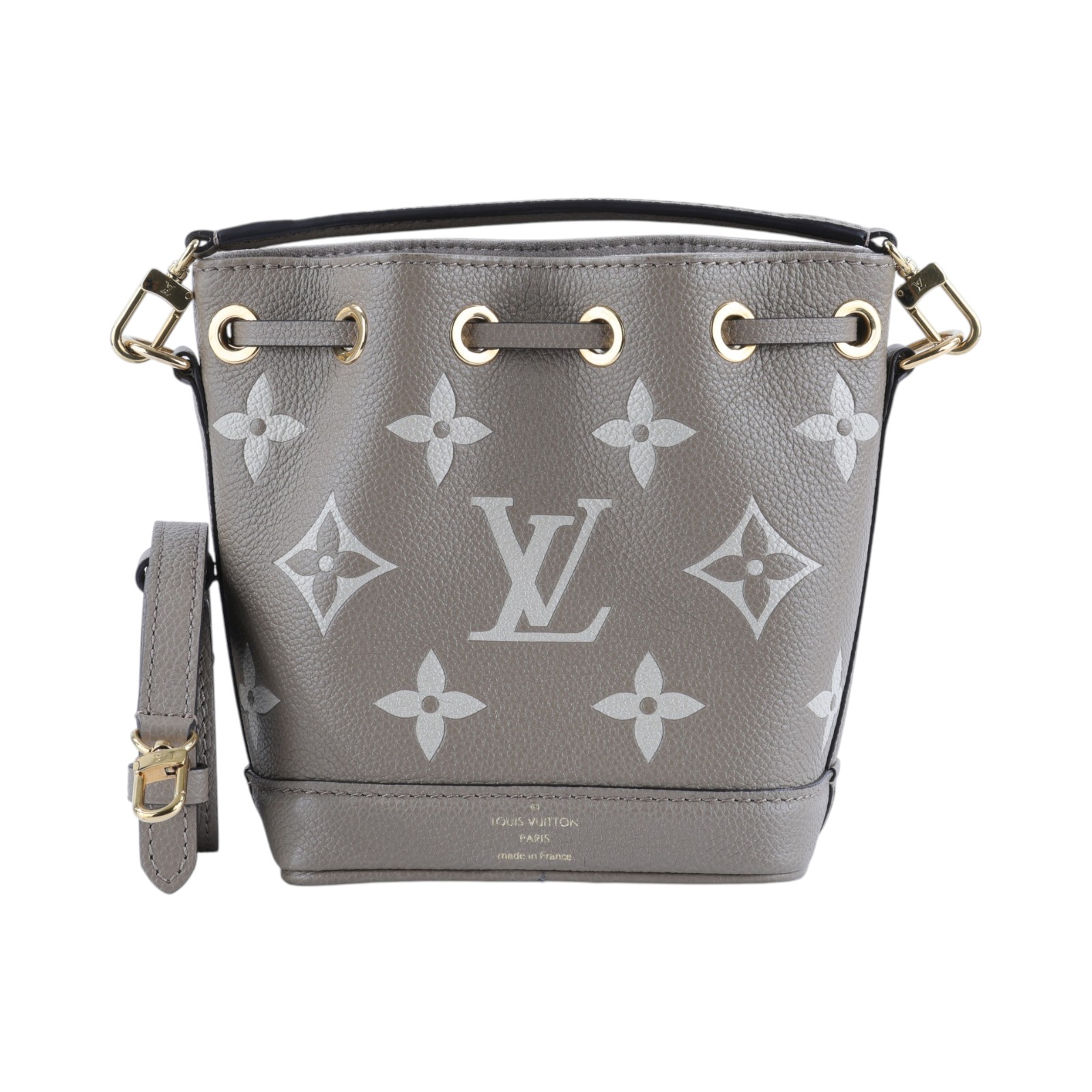 路易威登 LOUIS VUITTON Nano Noé 束口水桶包 Tourterelle 灰色 Cream色 M46291 晶片款  防塵袋/背帶2