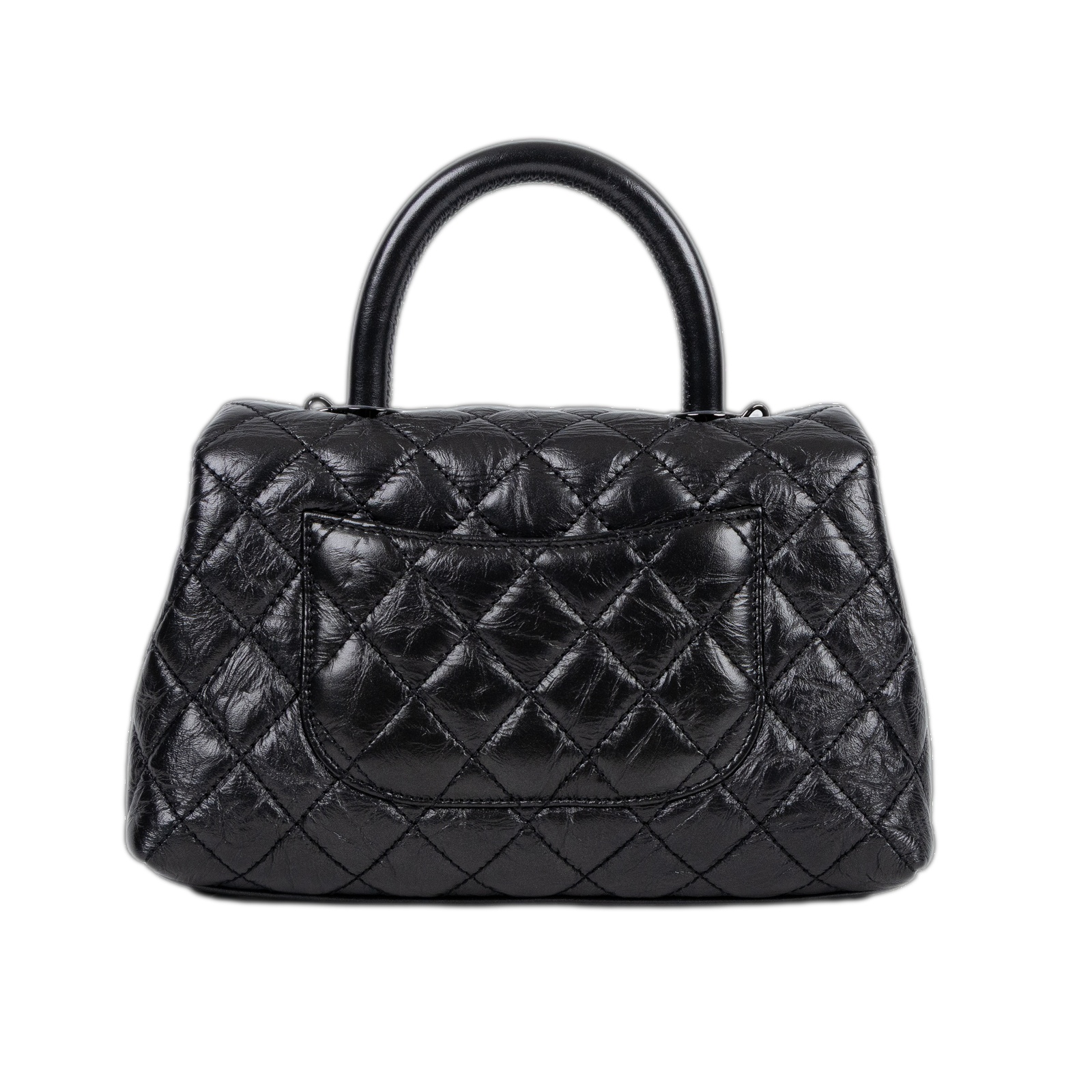香奈兒 CHANEL Handle 24 手提 口蓋包  29開黑油蠟皮HANDLE24 背帶/原廠盒子/防塵袋/保證卡