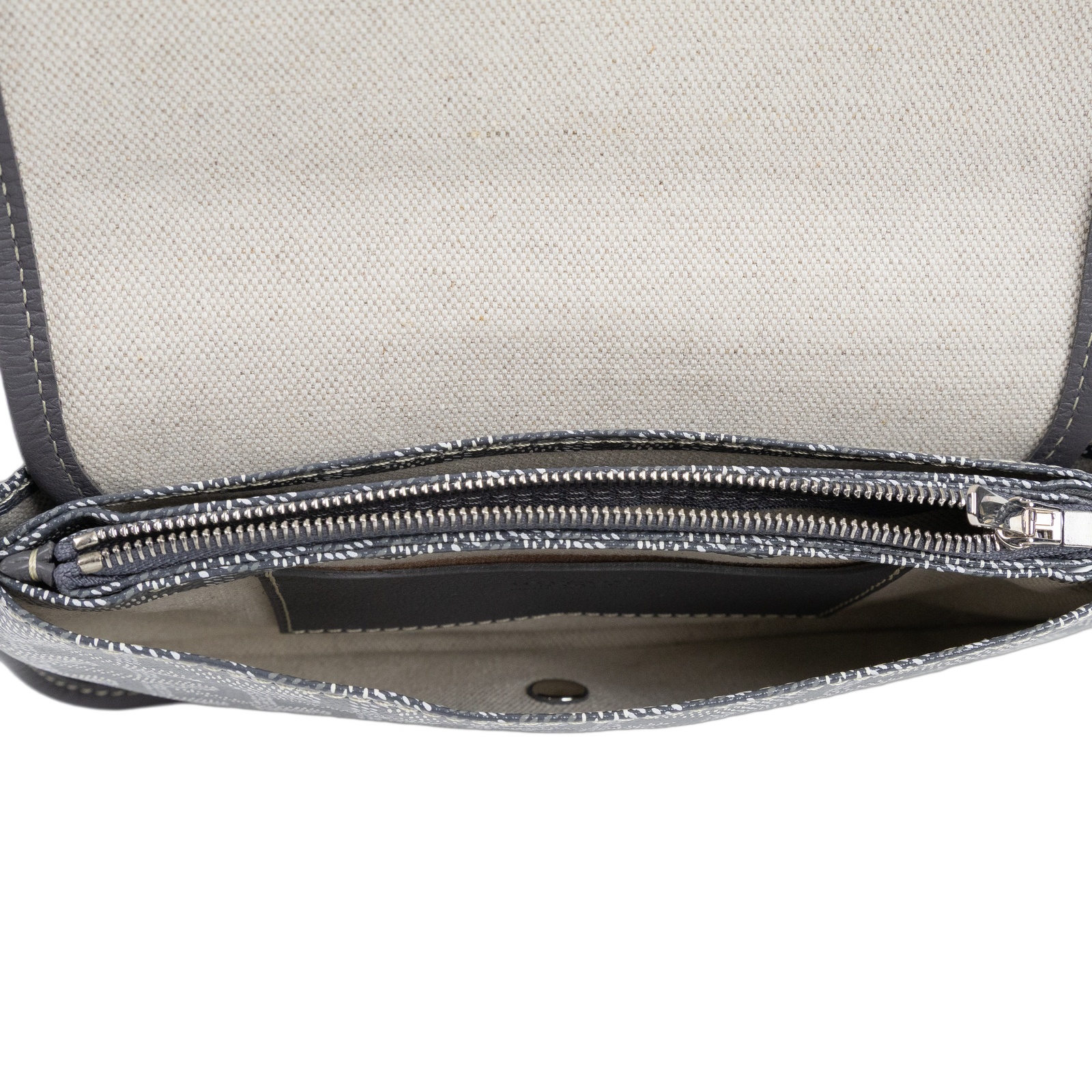 高雅德 GOYARD Plumet Pocket Wallet 肩背 隨身錢包 PLUMETPMLTY 灰PLUMET 防塵袋