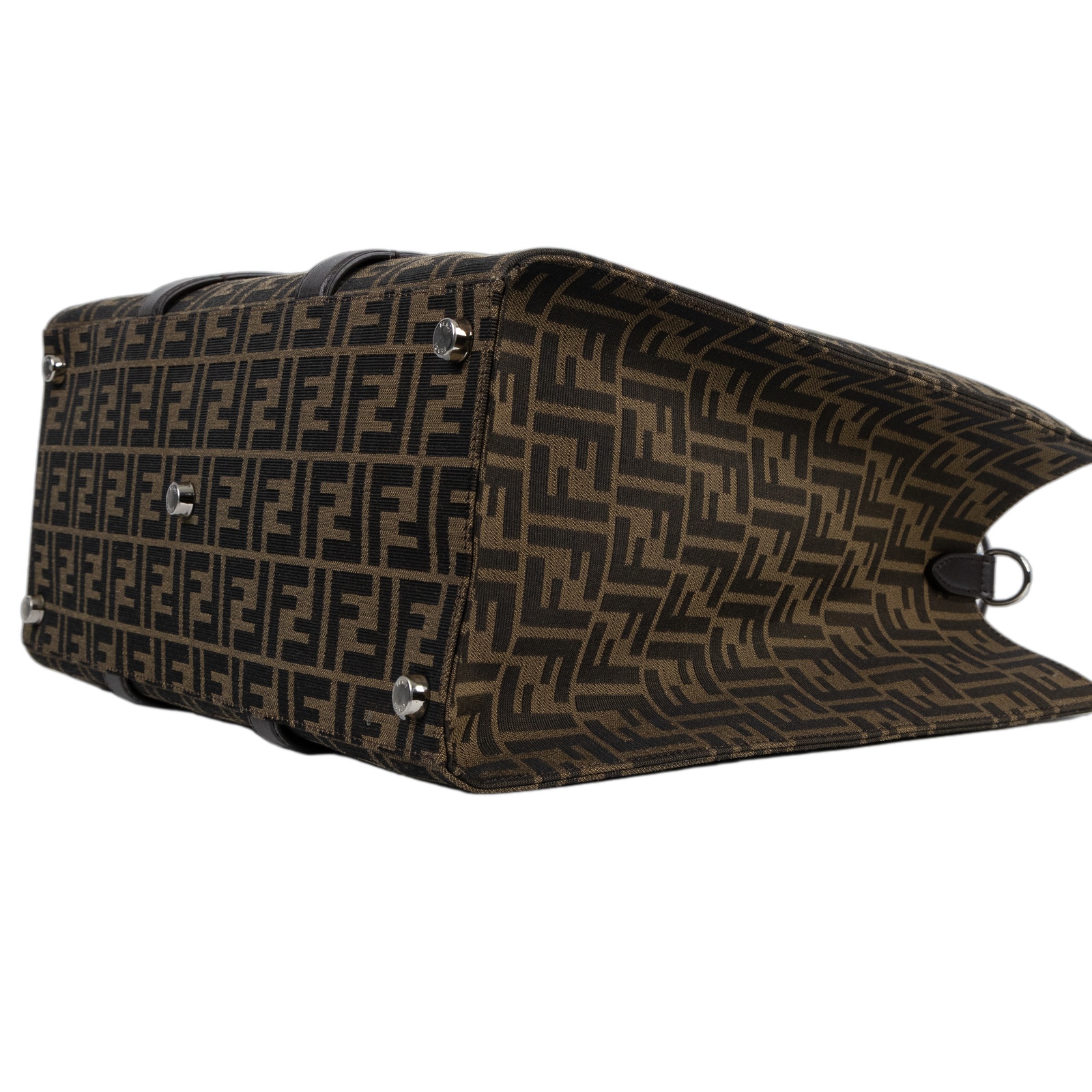 芬迪 FENDI Jacquard FF 手提包 肩背包 7VA390AG0M 棕FF大托特包 2WAY 防塵袋/背帶