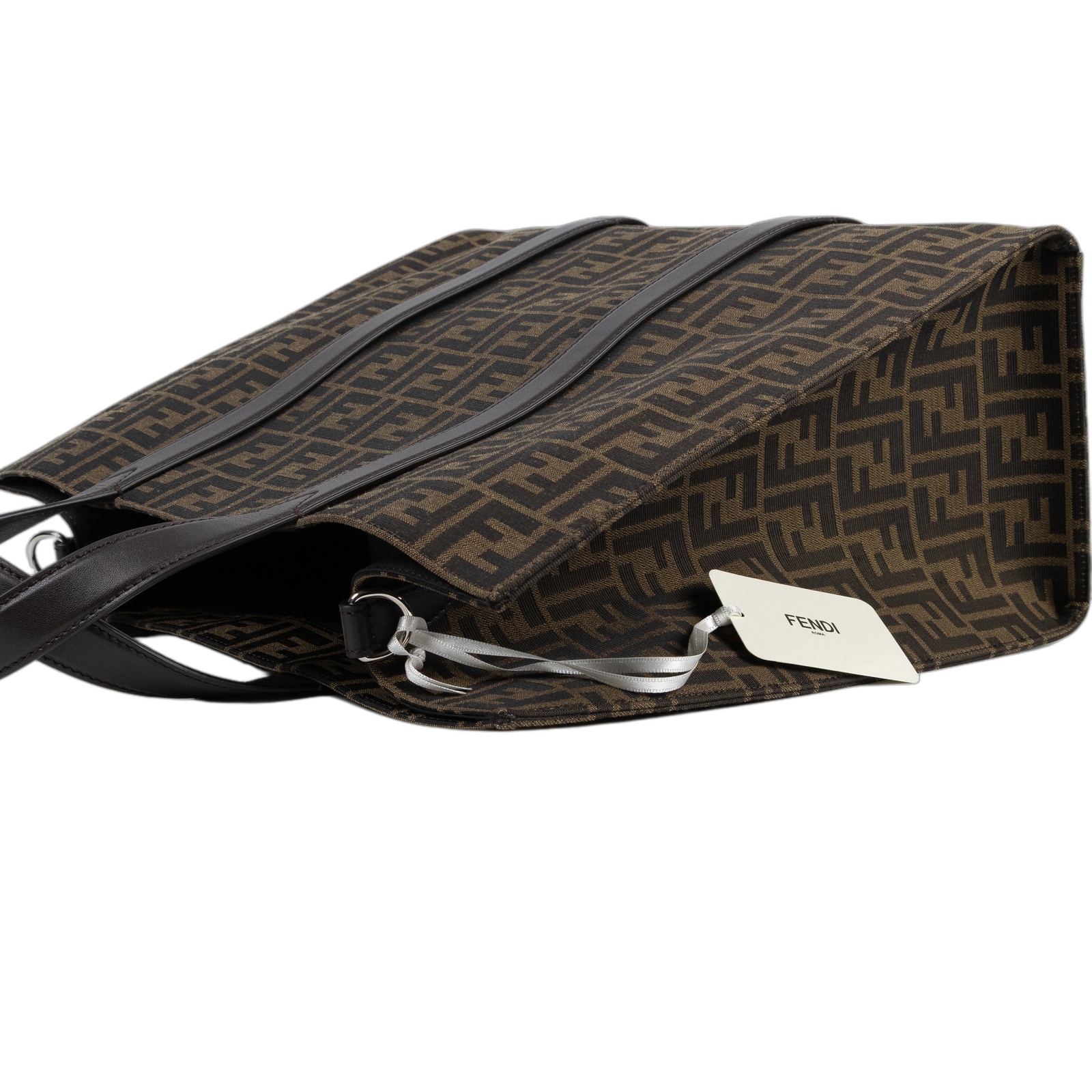 芬迪 FENDI Jacquard FF 手提包 肩背包 7VA390AG0M 棕FF大托特包 2WAY 防塵袋/背帶