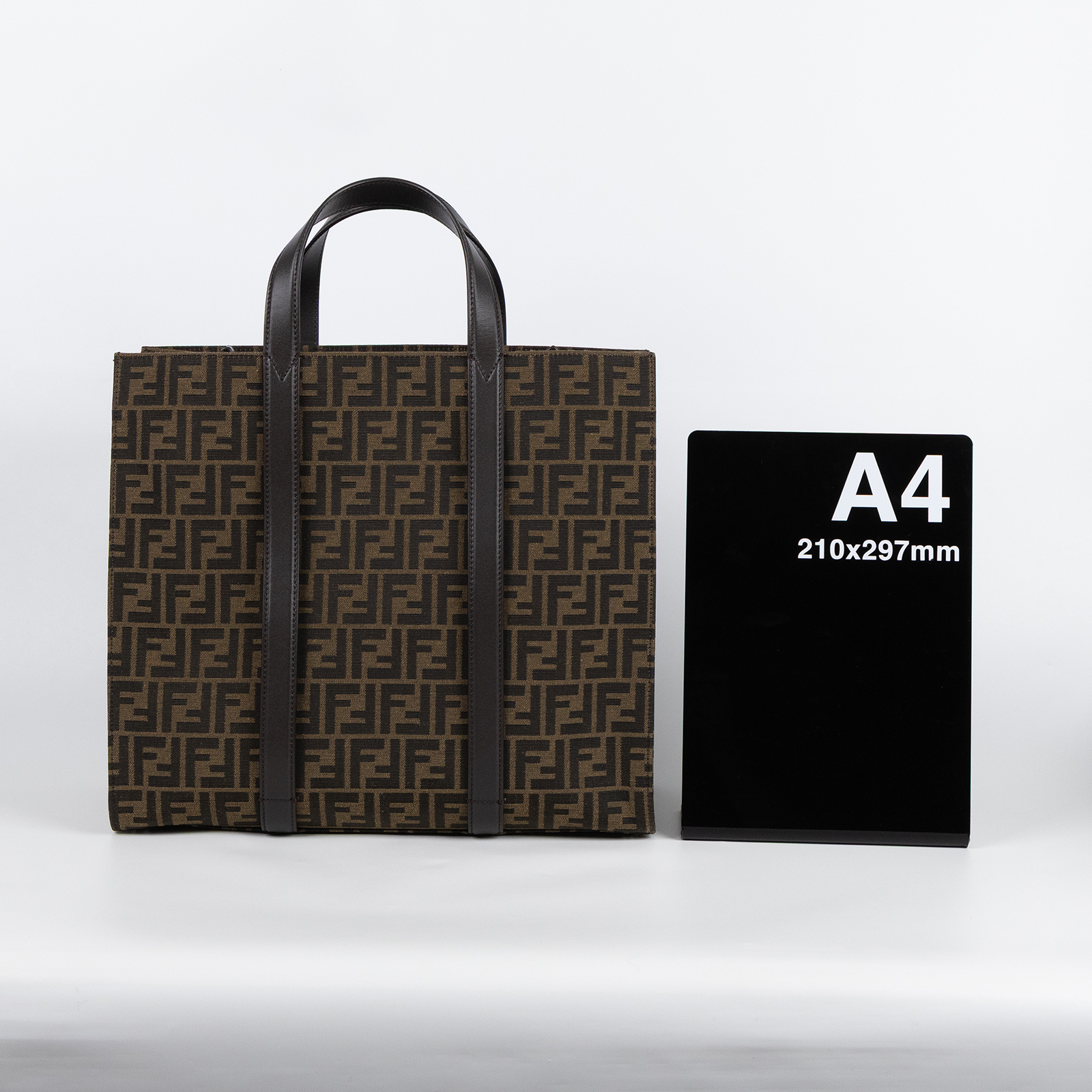 芬迪 FENDI Jacquard FF 手提包 肩背包 7VA390AG0M 棕FF大托特包 2WAY 防塵袋/背帶