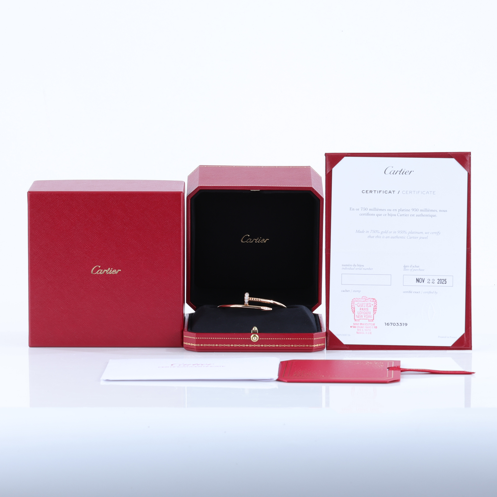 卡地亞 CARTIER Juste un Clou 手環 經典款 B6048516 RG Juste un Clou帶鑽手環 新型 原廠盒子2/保書
