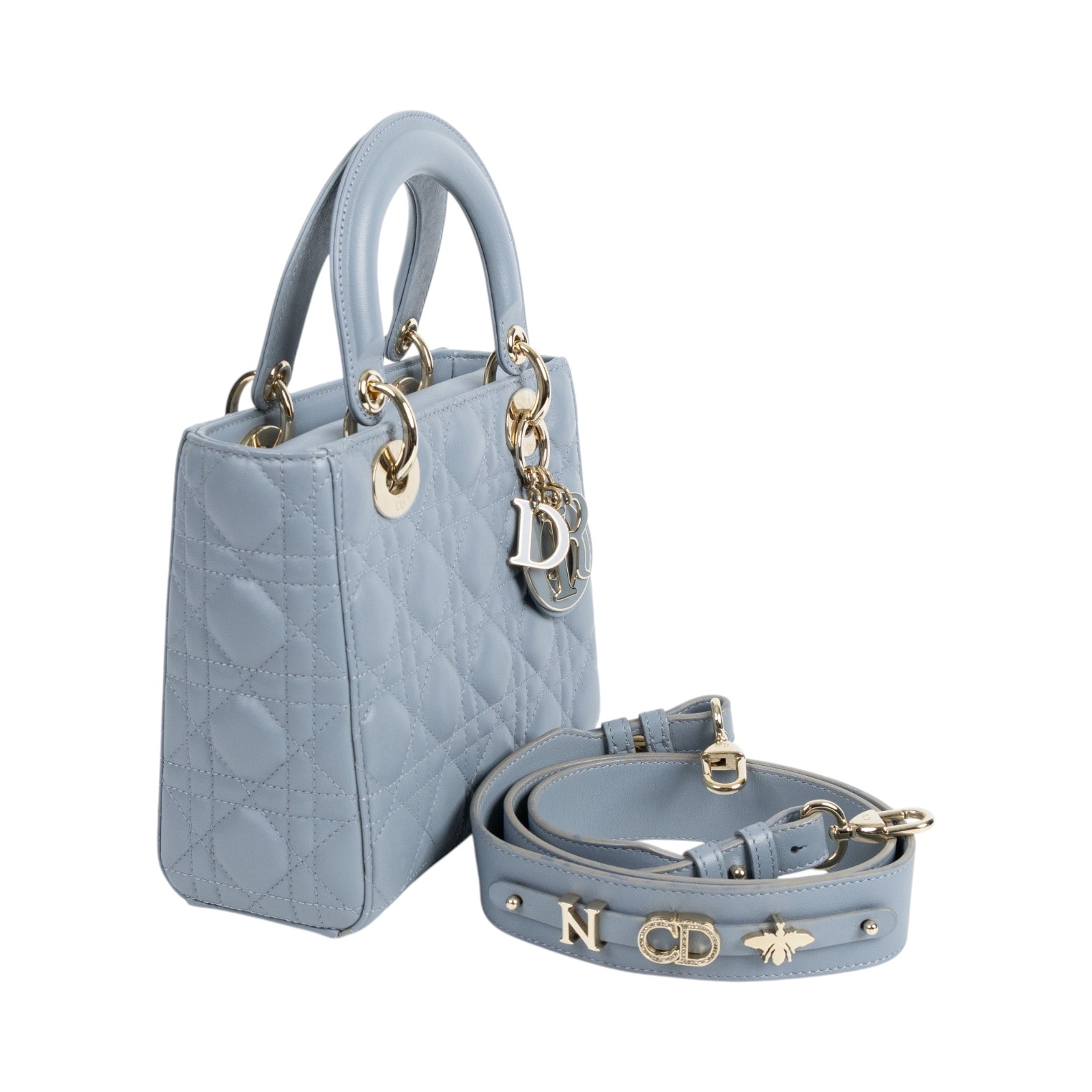 迪奧 CHRISTIAN DIOR Lady Dior My ABCDior 小型 肩背 手提包 羊皮 M0538OCEA  原廠盒子/保證卡/背帶