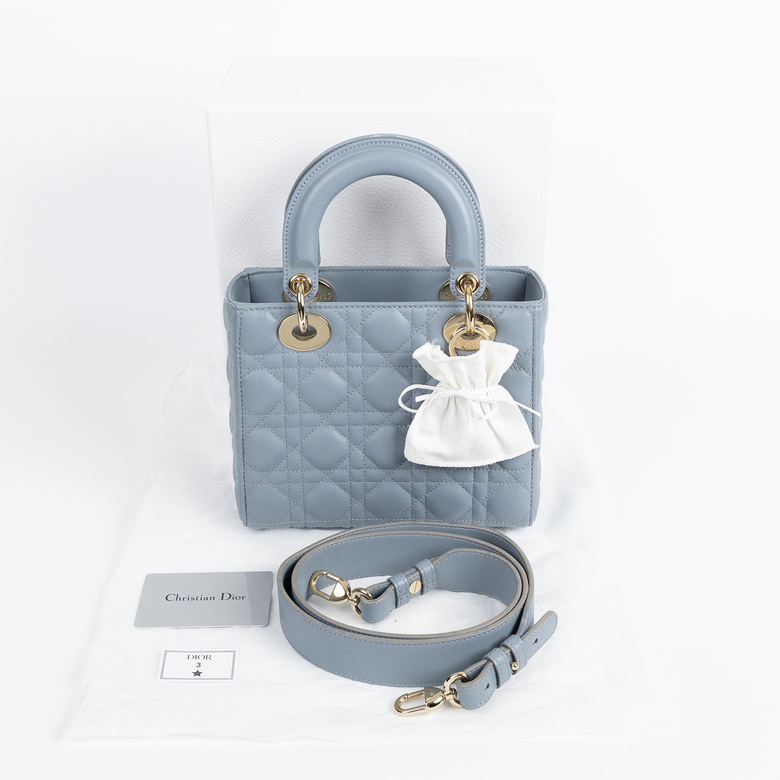 迪奧 CHRISTIAN DIOR Lady Dior My ABCDior 小型 肩背 手提包 羊皮 M0538OCEA  原廠盒子/保證卡/背帶