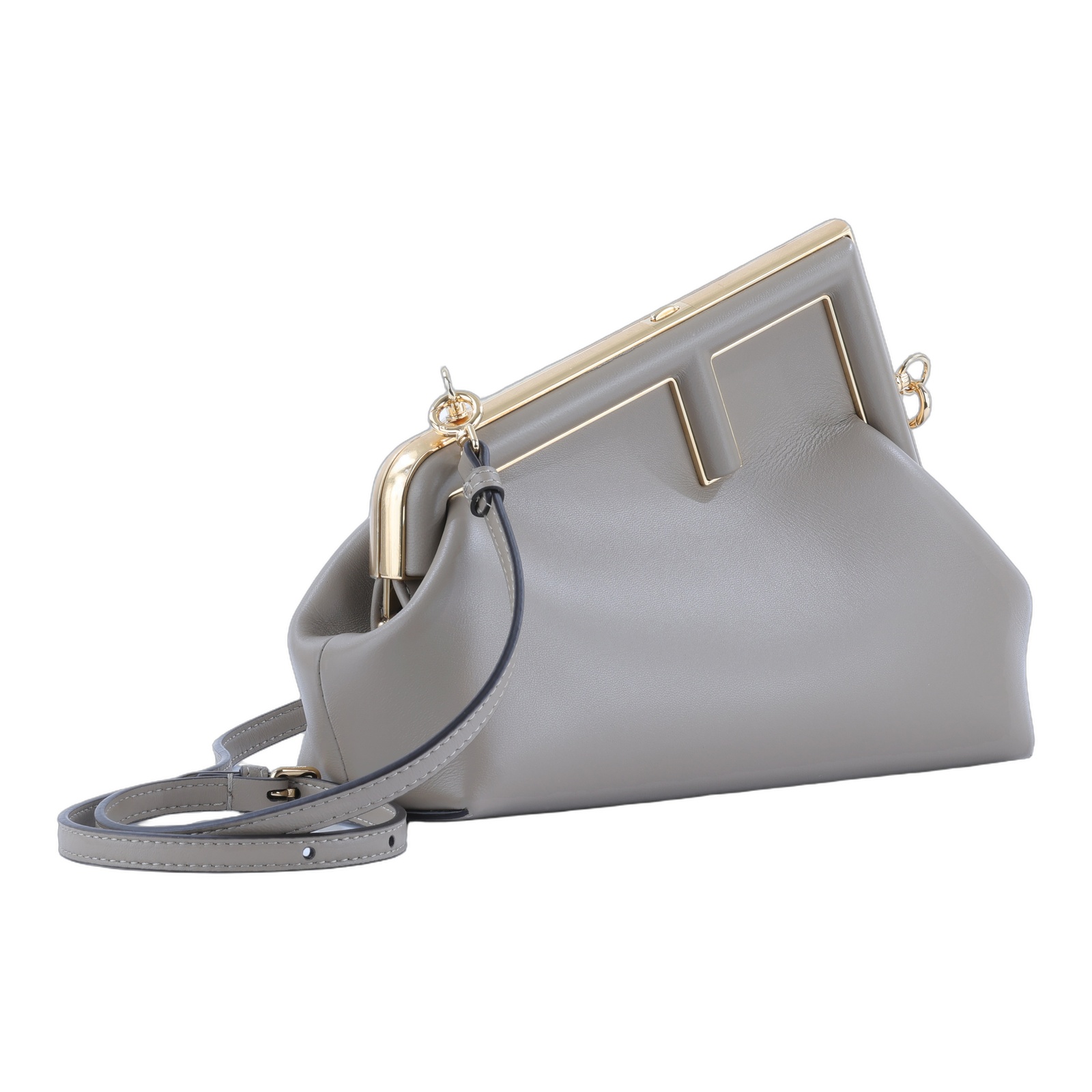 芬迪 FENDI First 手拿包 小型 8BP129ABVE 灰First 23CM 防塵袋/背帶/產品資訊標籤