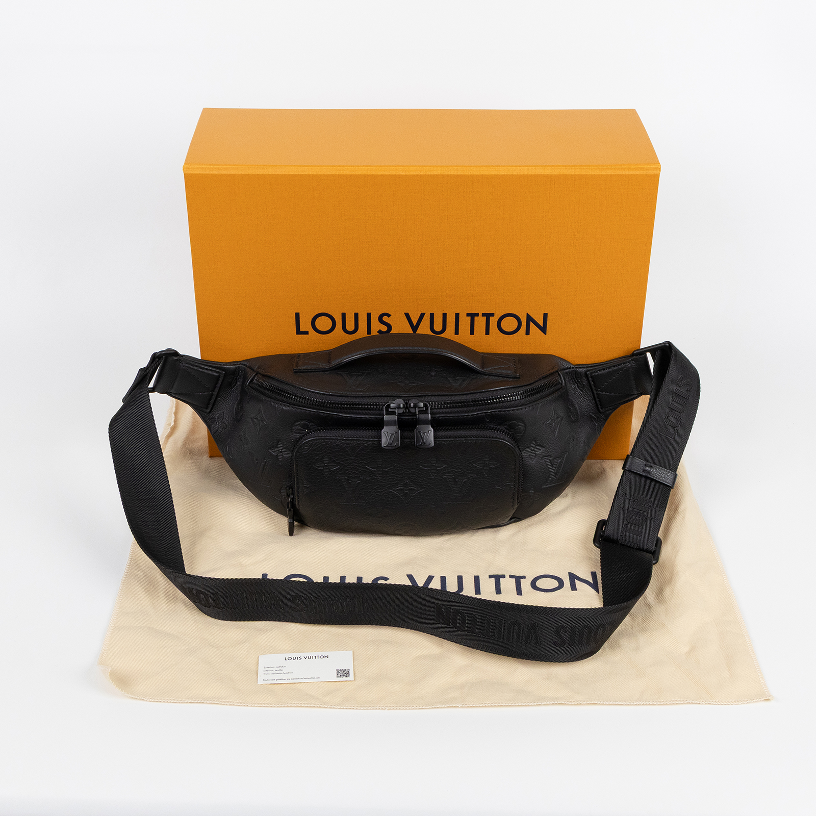 路易威登 LOUIS VUITTON Rush 腰包 黑色 小牛皮 M47058 晶片款 黑Rush腰包 原廠盒子/防塵袋