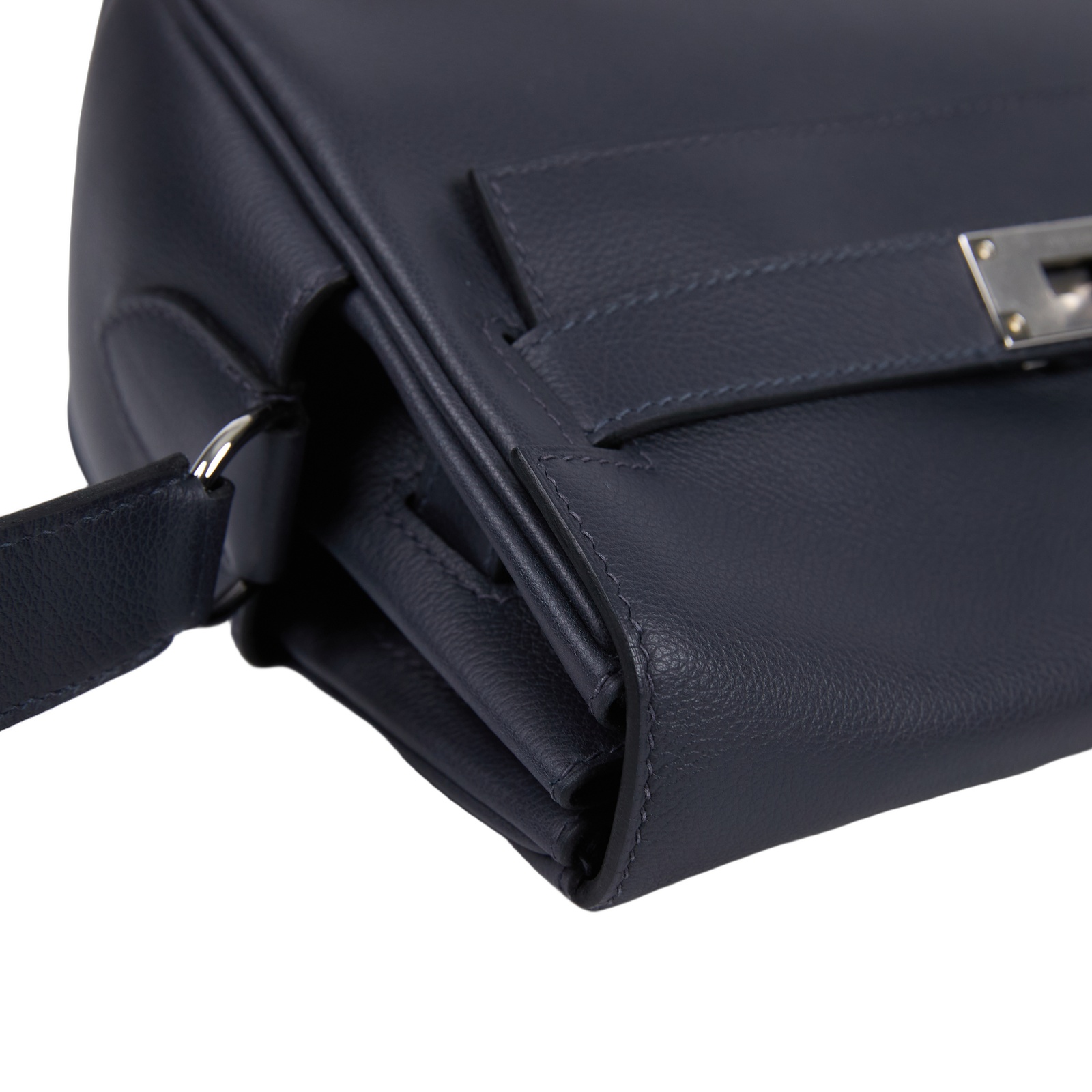 愛馬仕 Hermes Kelly Messenger 郵差包 銀色五金 水兵藍色 H084946CK3Y K MS 865 MA  原廠盒子/防塵袋/鎖組/國外收據