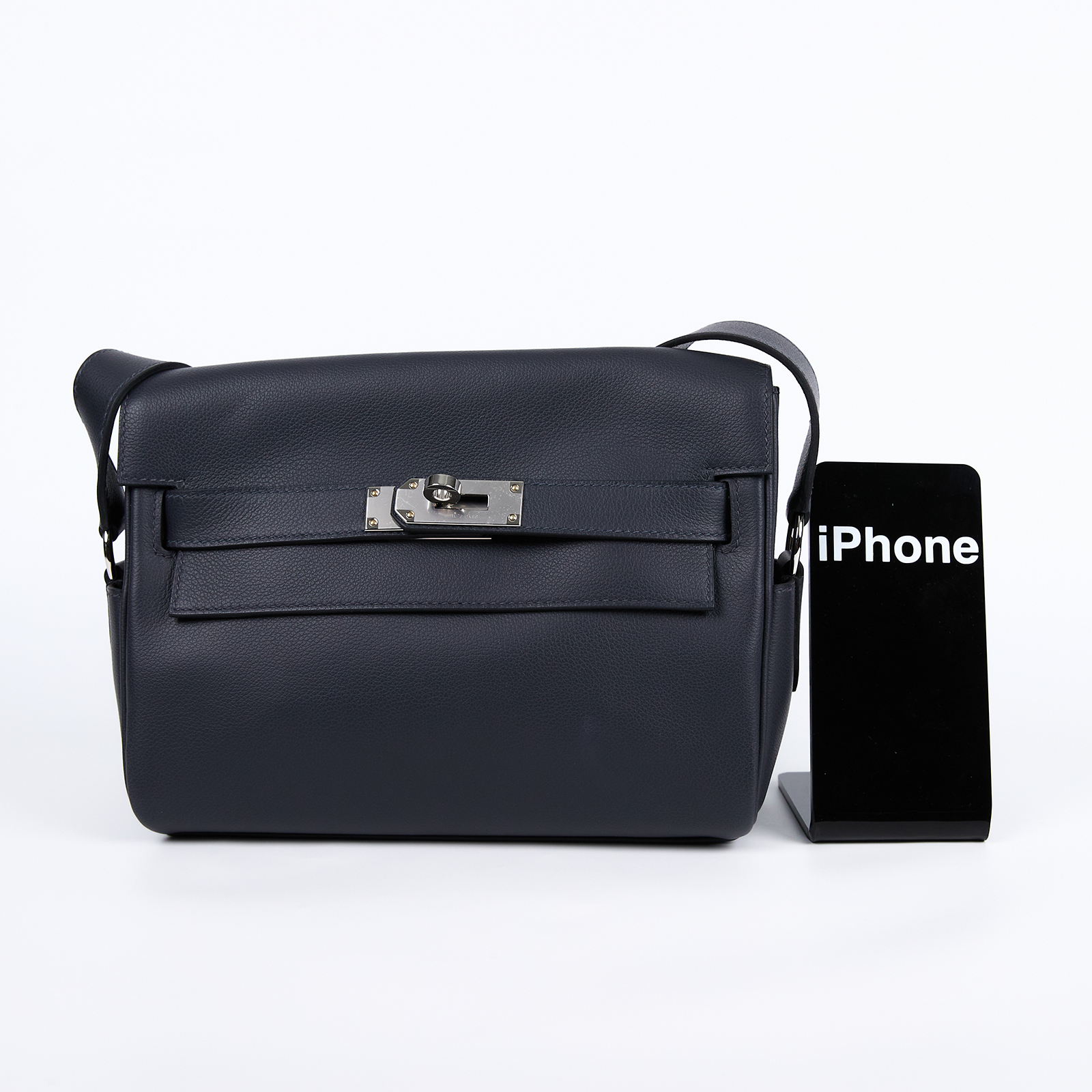 愛馬仕 Hermes Kelly Messenger 郵差包 銀色五金 水兵藍色 H084946CK3Y K MS 865 MA  原廠盒子/防塵袋/鎖組/國外收據