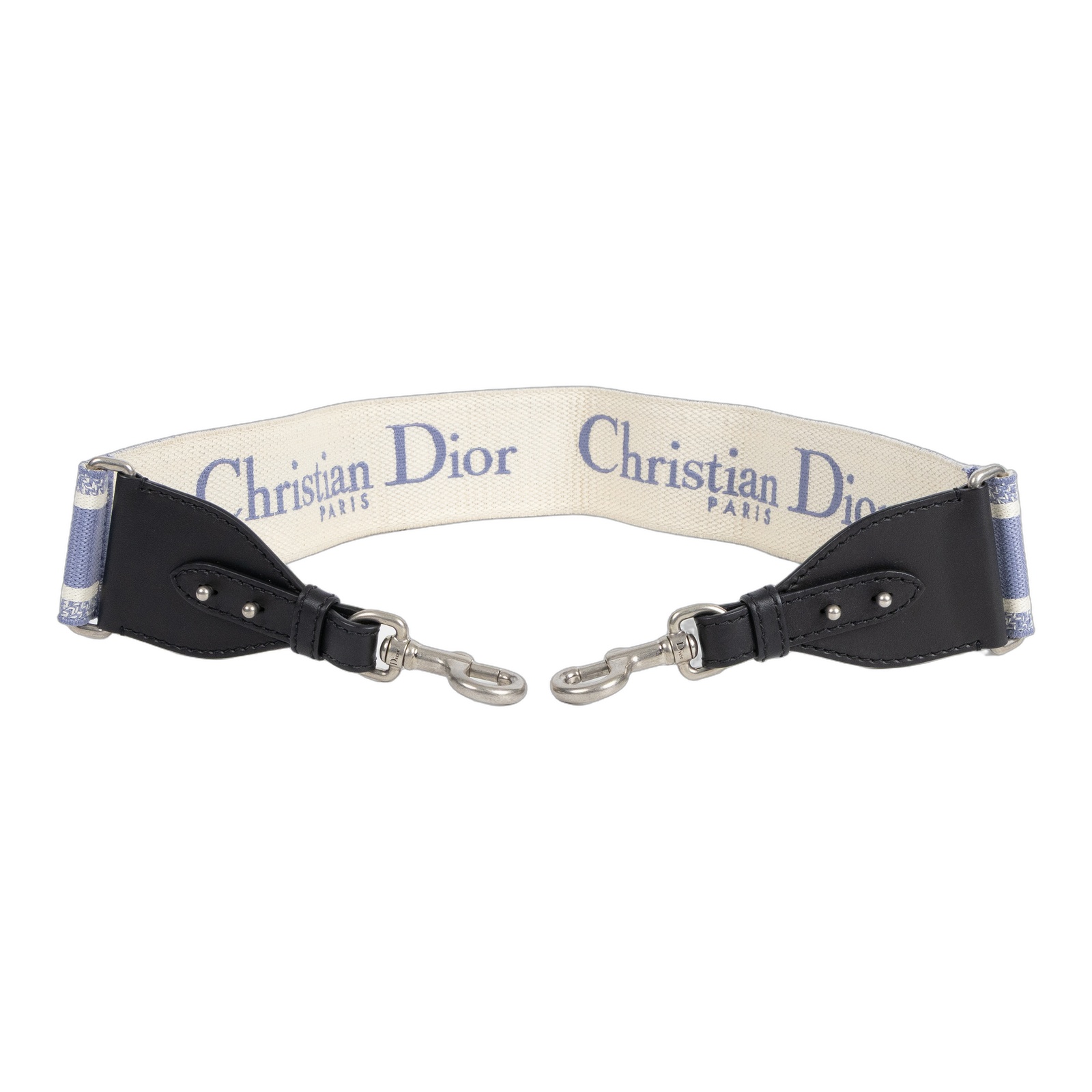 迪奧 CHRISTIAN DIOR 可調式肩背帶附金屬環 S8553CBTE 淺藍寬編織背帶 無附屬品