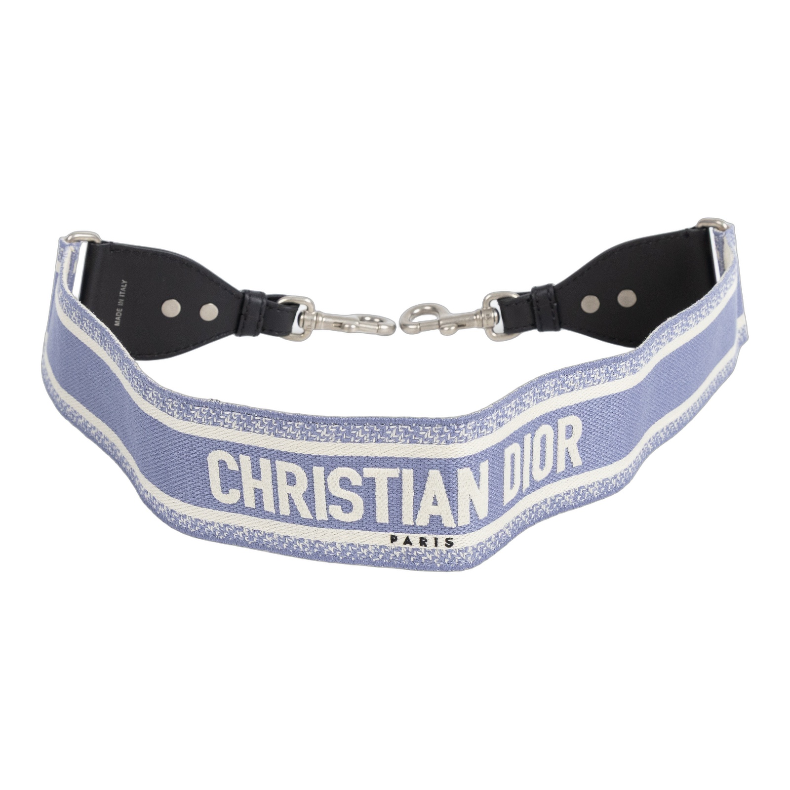 迪奧 CHRISTIAN DIOR 可調式肩背帶附金屬環 S8553CBTE 淺藍寬編織背帶 無附屬品