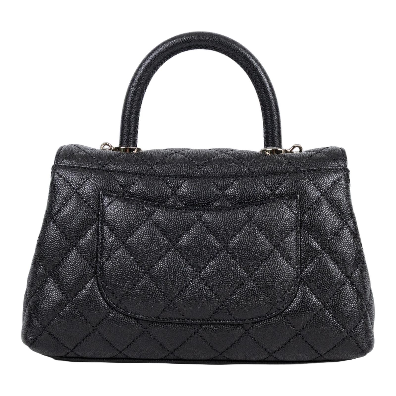 香奈兒 CHANEL Handle 24 手提 口蓋包 A92990 晶片款 黑荔枝HANDLE24 背帶