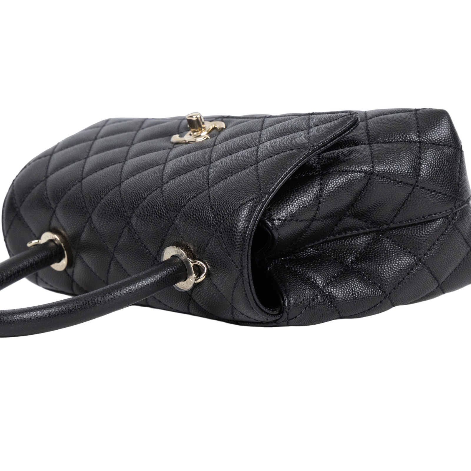 香奈兒 CHANEL Handle 24 手提 口蓋包 A92990 晶片款 黑荔枝HANDLE24 背帶