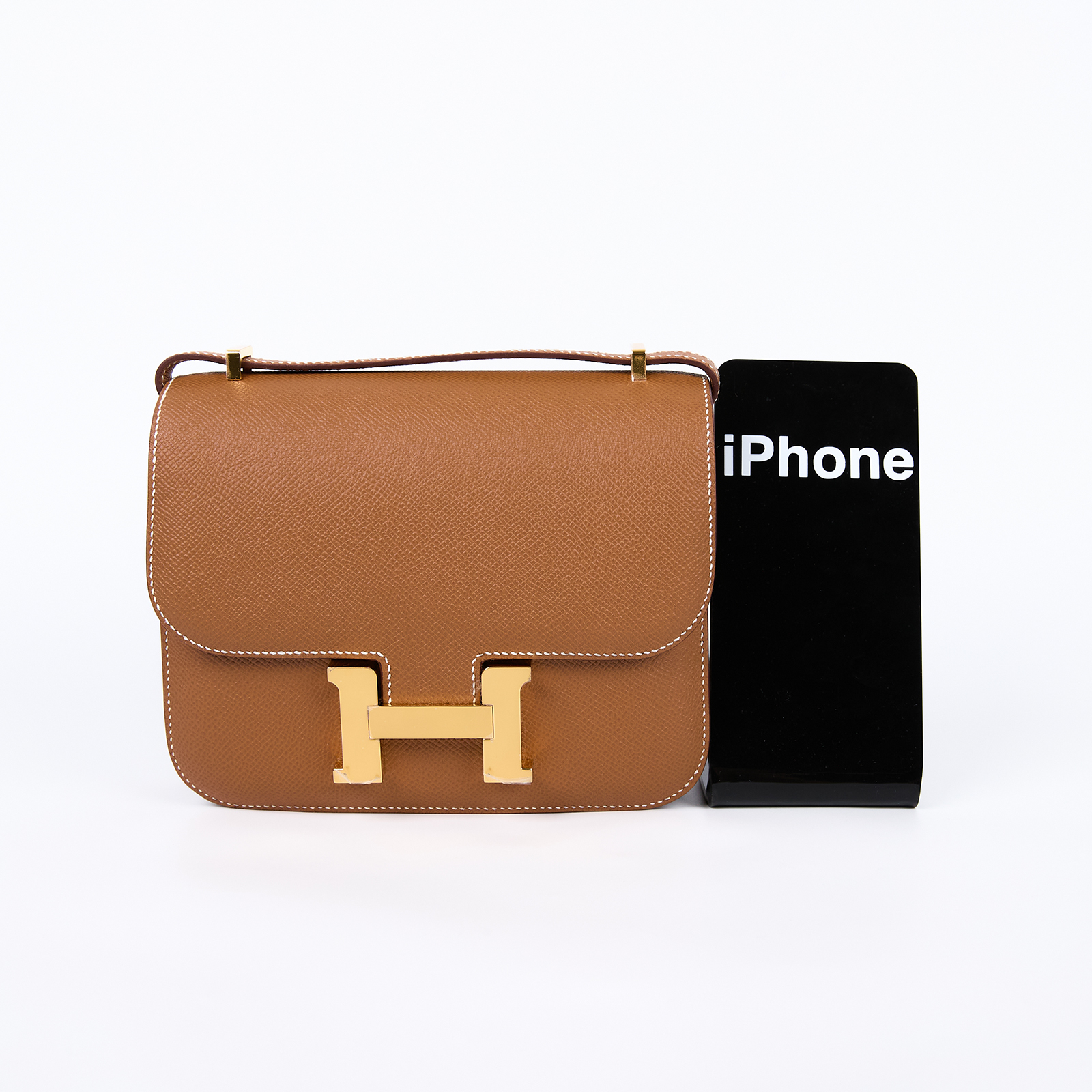愛馬仕 Hermes Constance Bag 康康包 MIni 18  金色五金 金棕色 H083905CC37 /G AC 376 CI  原廠盒子/防塵袋/國外購買證明/鏡子