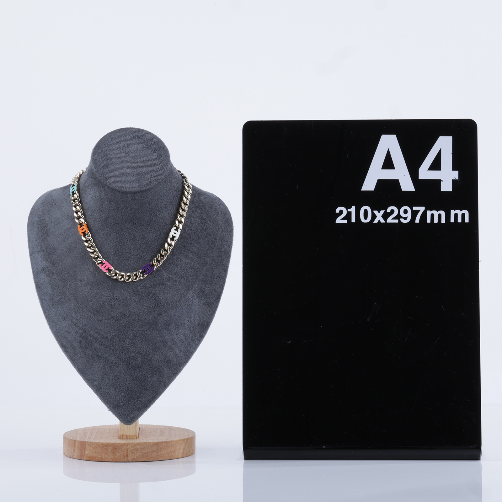 香奈兒 CHANEL CC LOGO 頸鍊 項鍊 B24 C 淡金色彩雙C頸鍊 無附屬品