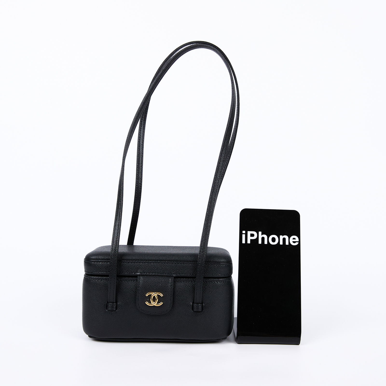 香奈兒 CHANEL Preppy coco Vanity Case 化妝箱 AP5067 晶片款 黑PREPPY COCO VANITY 防塵袋