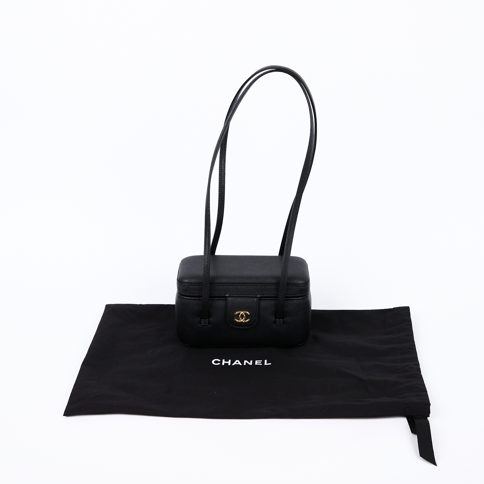 香奈兒 CHANEL Preppy coco Vanity Case 化妝箱 AP5067 晶片款 黑PREPPY COCO VANITY 防塵袋