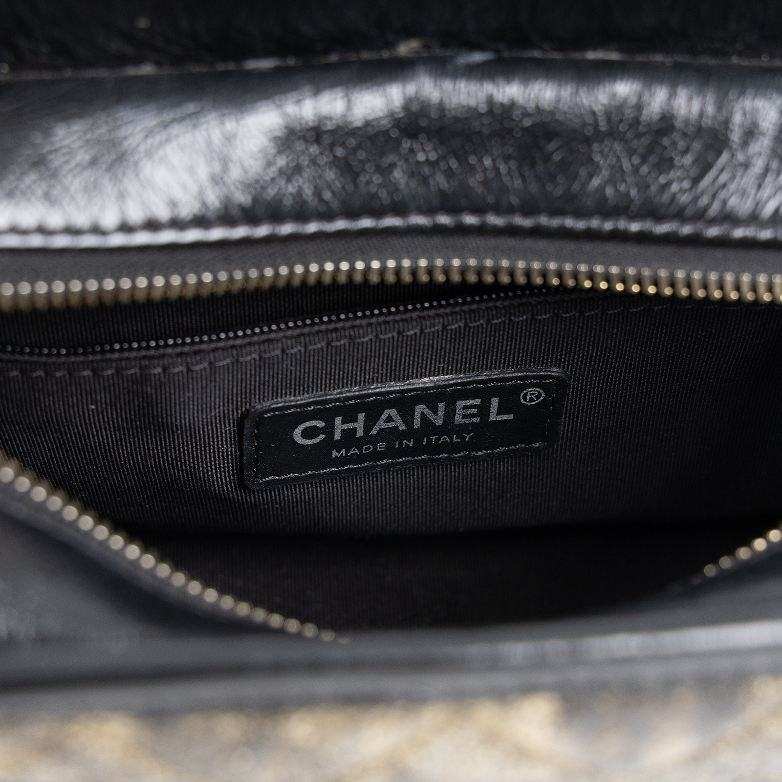 香奈兒 CHANEL 流浪包 小型 A91810 26開黑金流浪包 小號 無附屬品