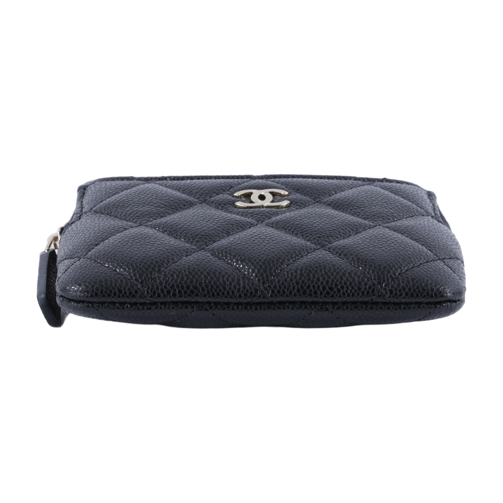 香奈兒 CHANEL CC Logo 5卡 拉鍊 零錢包 AP2061 晶片款 黑荔枝吐司零錢包 原廠盒子/防塵袋/國外購買證明
