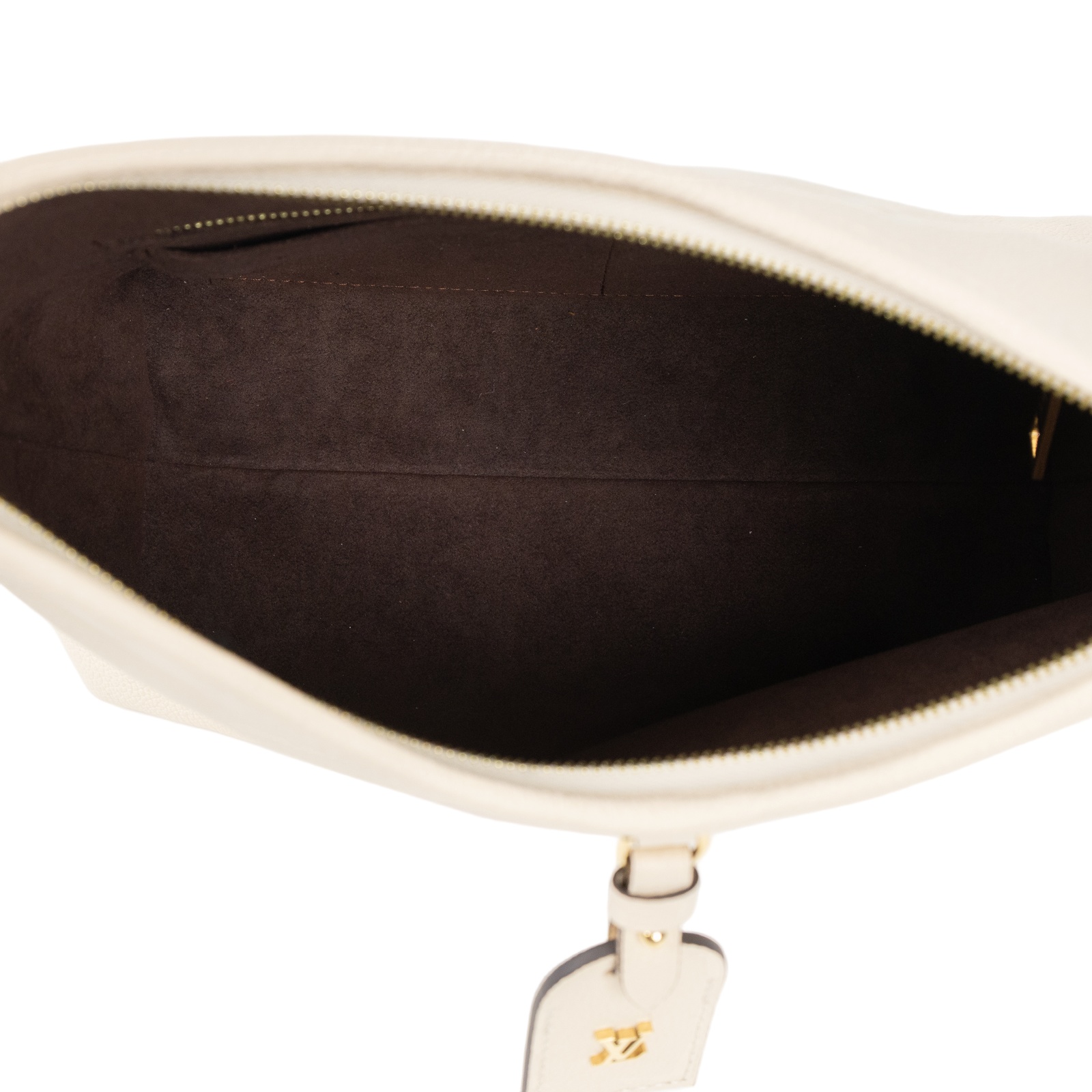 路易威登 LOUIS VUITTON CarryAll PM  奶油色 牛皮 肩背包 M46293 晶片款 奶油CarryAll PM 防塵袋/內袋
