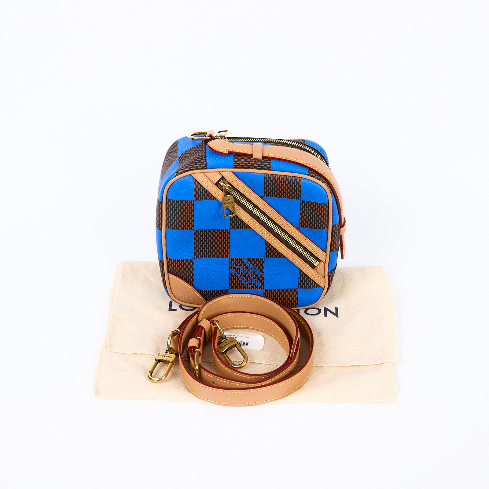 路易威登 LOUIS VUITTON Chess Messenger 中型 郵差包 肩背包 斜背包 N40547 晶片款  防塵袋/背帶