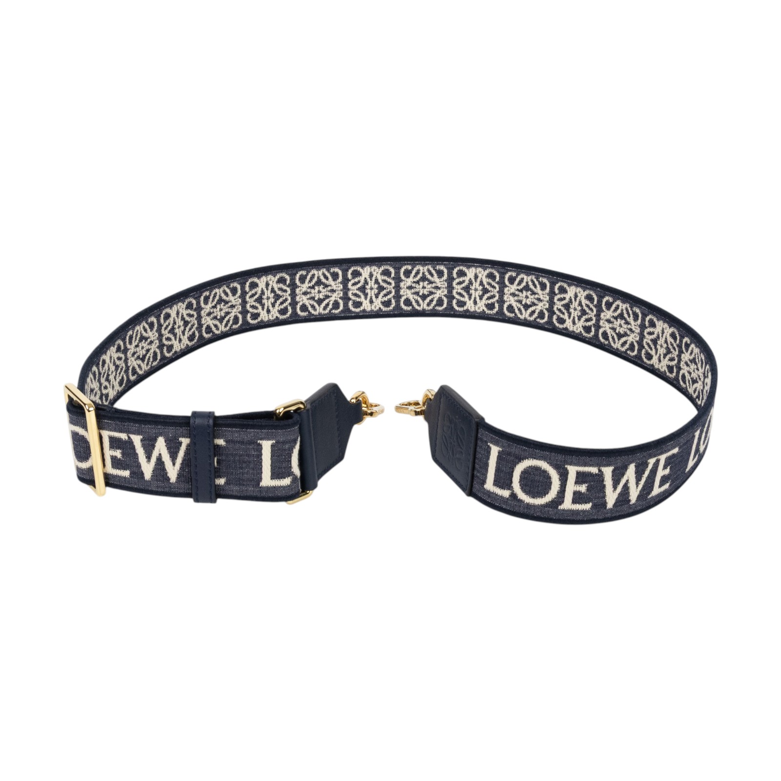 羅意威 LOEWE 緹花織 小牛皮 Anagram 肩帶 背帶 C886T90X01 深藍Anagram緹花背帶 防塵袋