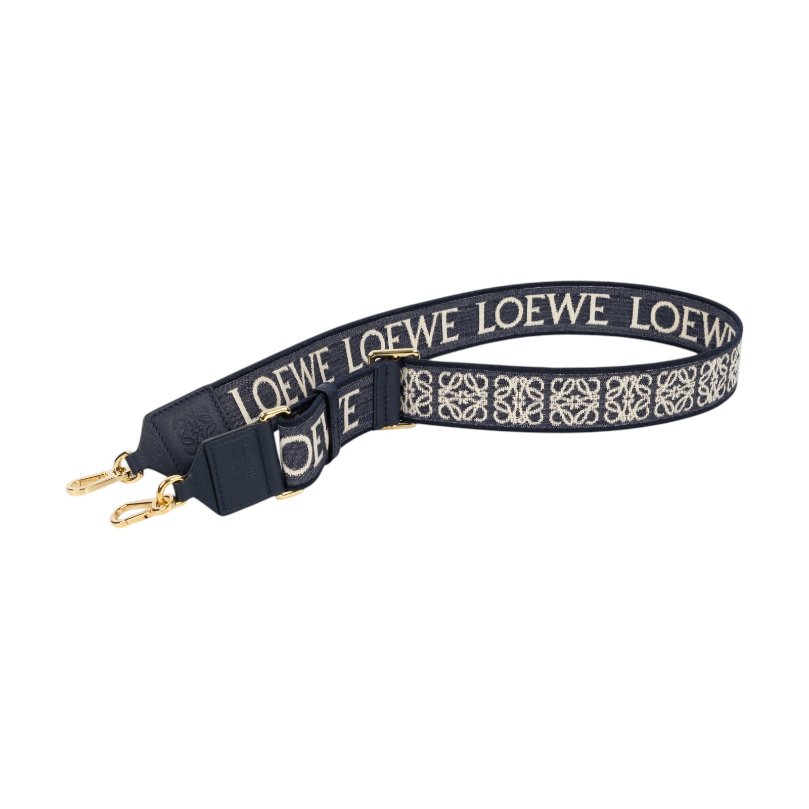羅意威 LOEWE 緹花織 小牛皮 Anagram 肩帶 背帶 C886T90X01 深藍Anagram緹花背帶 防塵袋