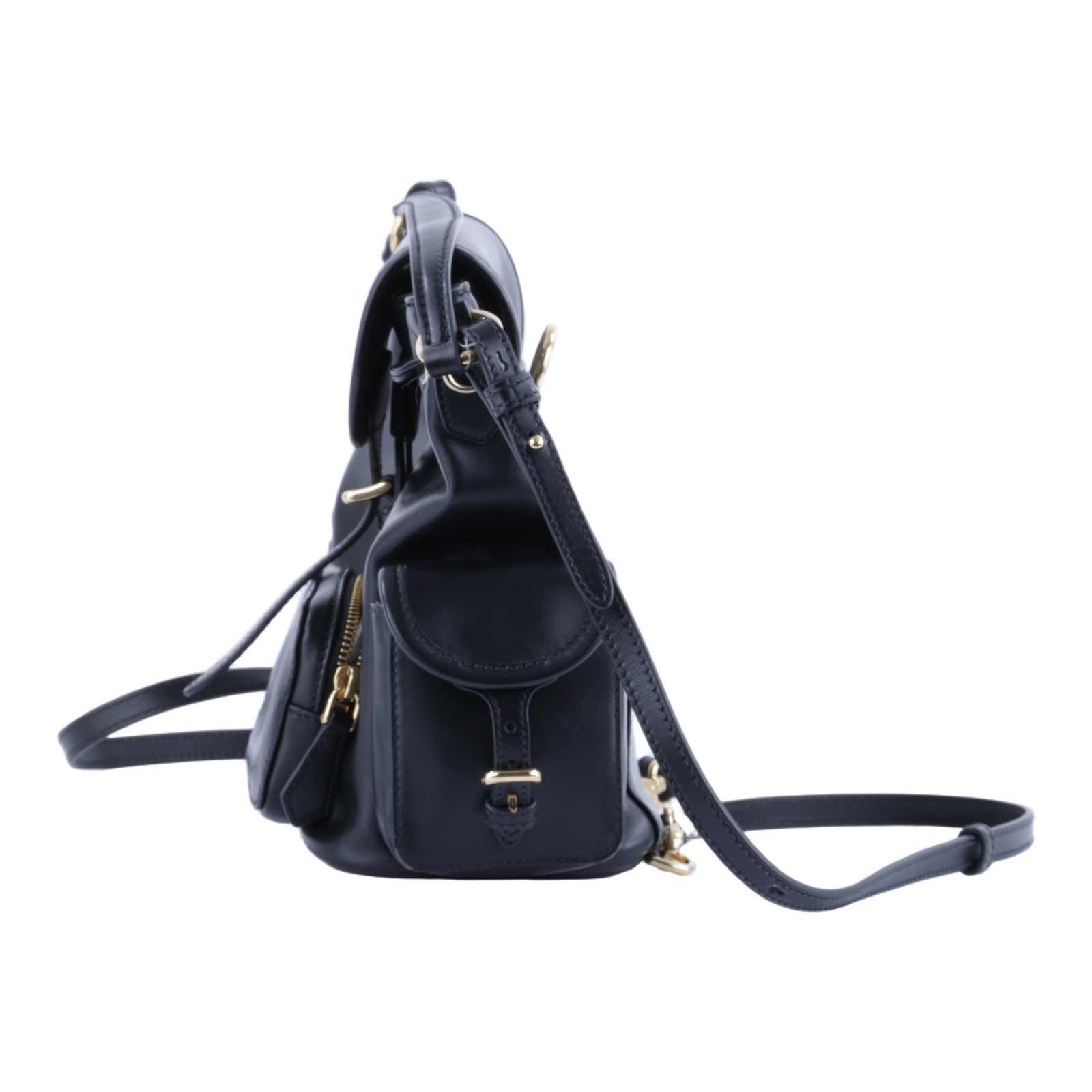 繆繆 MIU MIU 皮革背囊 5BZ043_2CRW 黑色皮革後背包 無附屬品