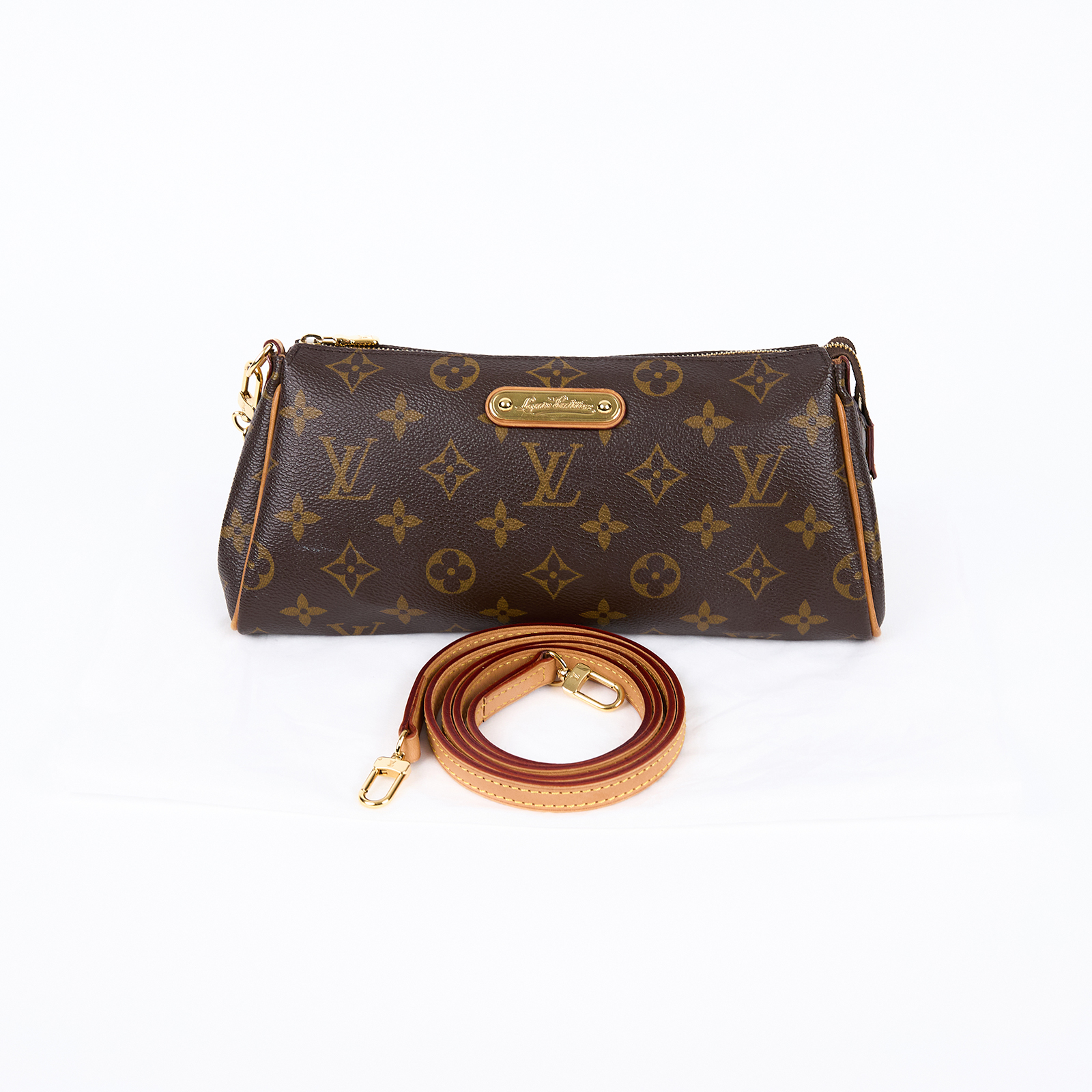 路易威登 LOUIS VUITTON Eva 經典帆布 鍊帶 小肩包 M95567 原花EVA肩背包 背帶