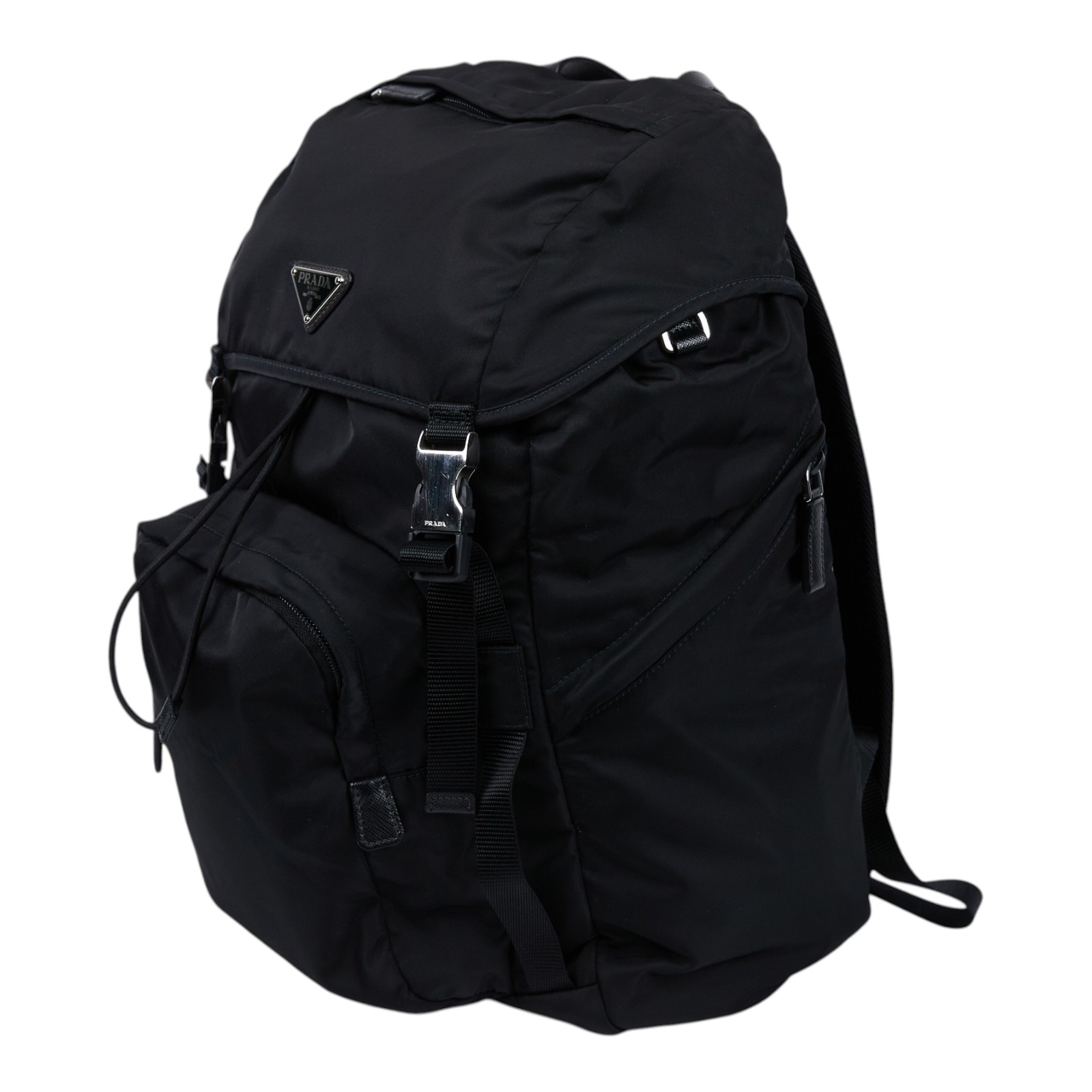 普拉達 PRADA Re-Nylon Saffiano皮革 背囊 2VZ135_2DMG 黑Saffiano 尼龍後背包 無附屬品