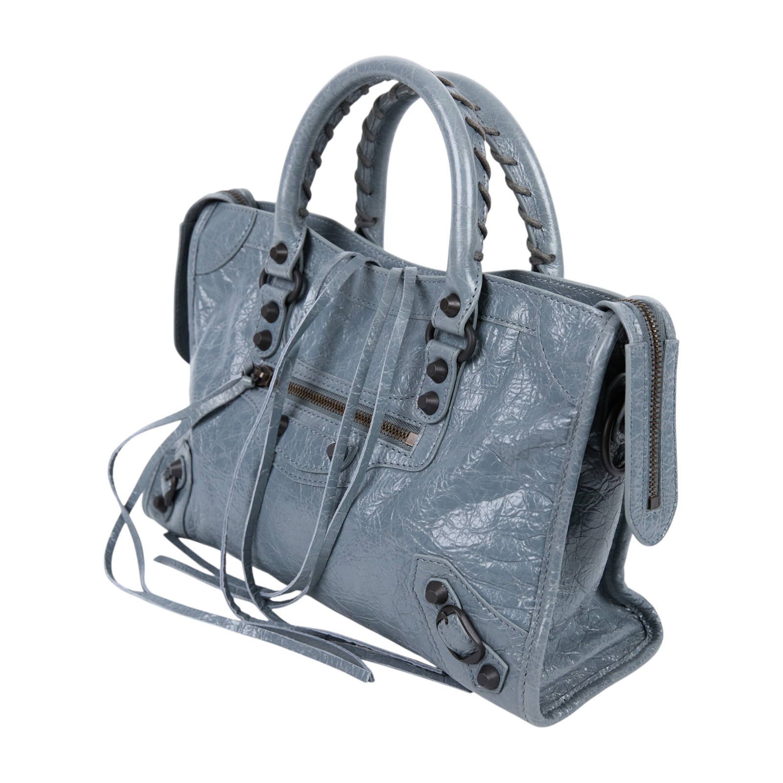 巴黎世家 BALENCIAGA Le City Bag Small 8657622ACFH 灰藍Le City Small 背帶/鏡子