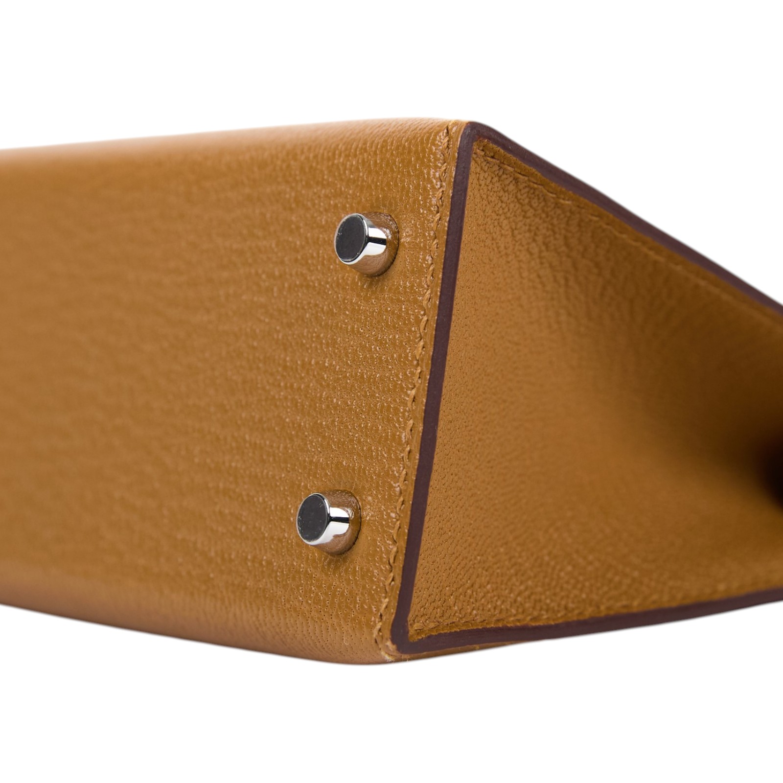 愛馬仕 Hermes Kelly Bag 凱莉包 mini 銀色五金 焦糖色 可可色 H079148CKCL /KHT768DK  原廠盒子/防塵袋/背帶/台灣購買證明