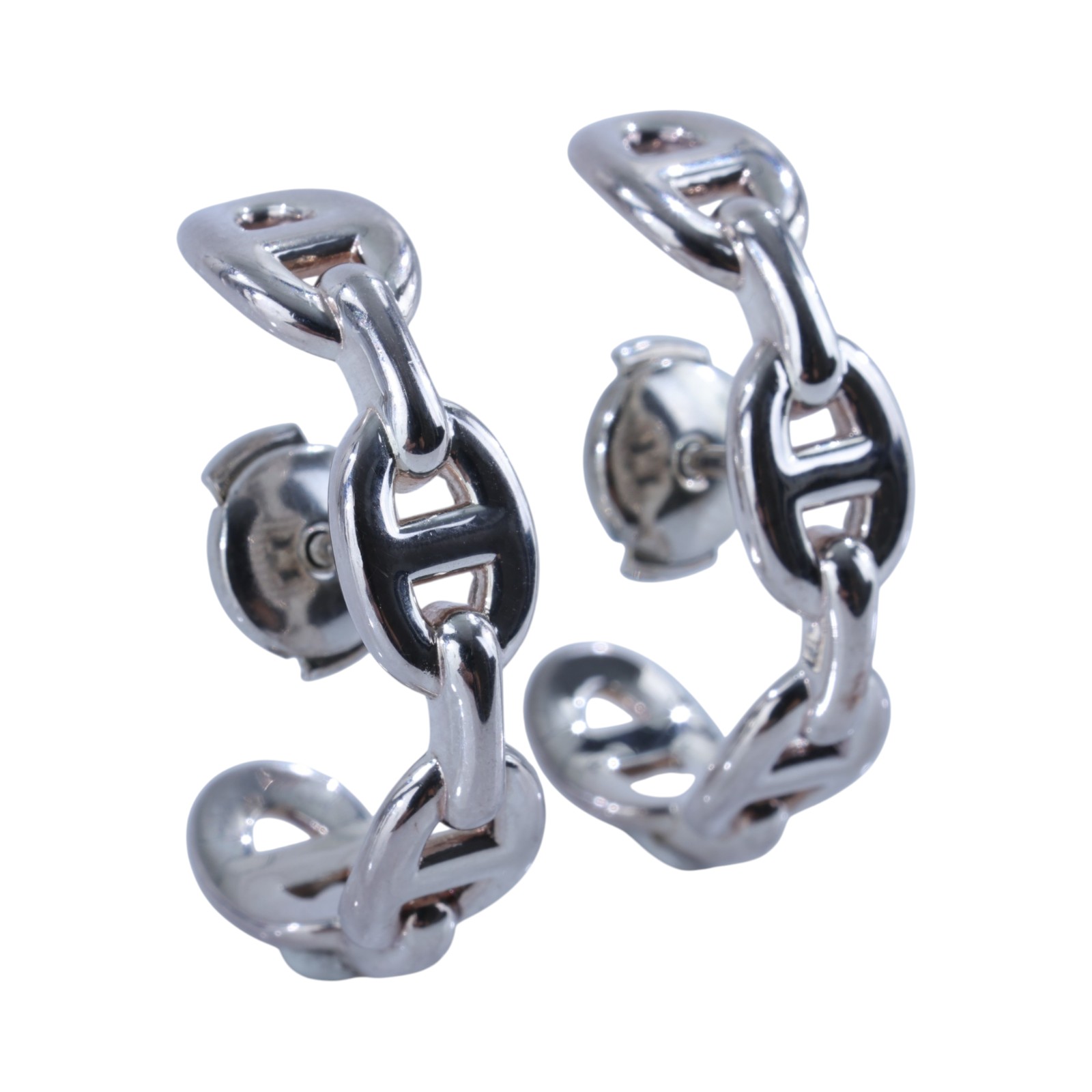 愛馬仕 Hermes Chaine dancre Enchainee 爬耳式耳環 純銀材質 H122506Bv00 /24AB006864  原廠盒子/購買證明影本