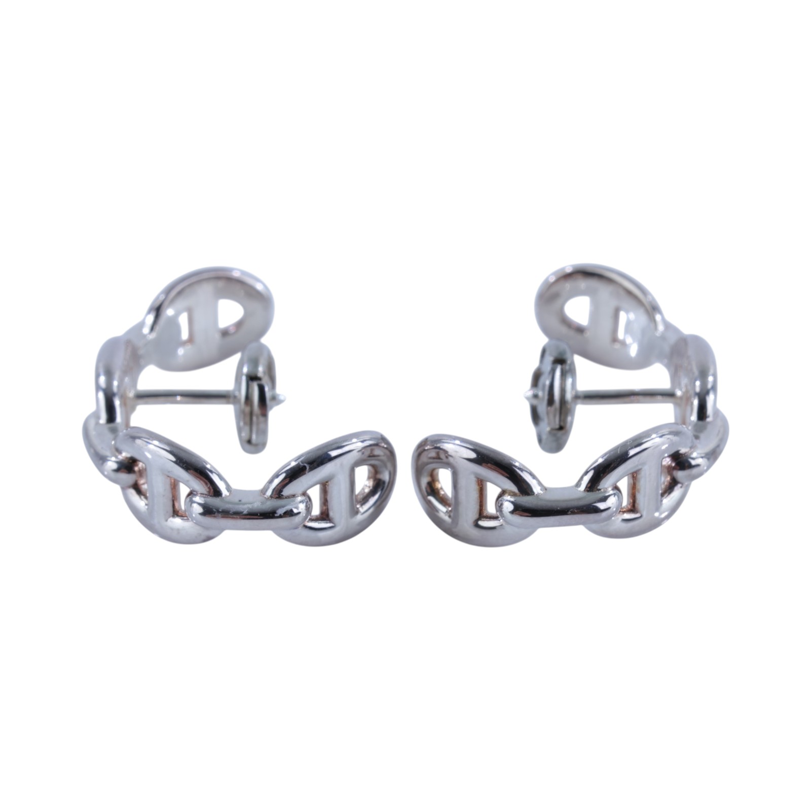 愛馬仕 Hermes Chaine dancre Enchainee 爬耳式耳環 純銀材質 H122506Bv00 /24AB006864  原廠盒子/購買證明影本