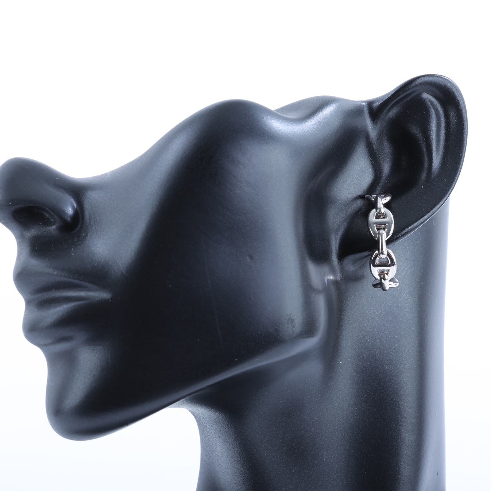 愛馬仕 Hermes Chaine dancre Enchainee 爬耳式耳環 純銀材質 H122506Bv00 /24AB006864  原廠盒子/購買證明影本