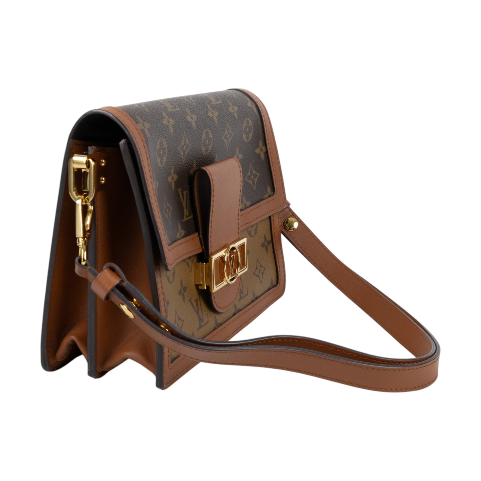 路易威登 LOUIS VUITTON Dauphine MM 手提包 雙色翻蓋斜背 鏈帶包 M45958 原花DAUPHINE MM 原廠盒子/防塵袋/背帶2