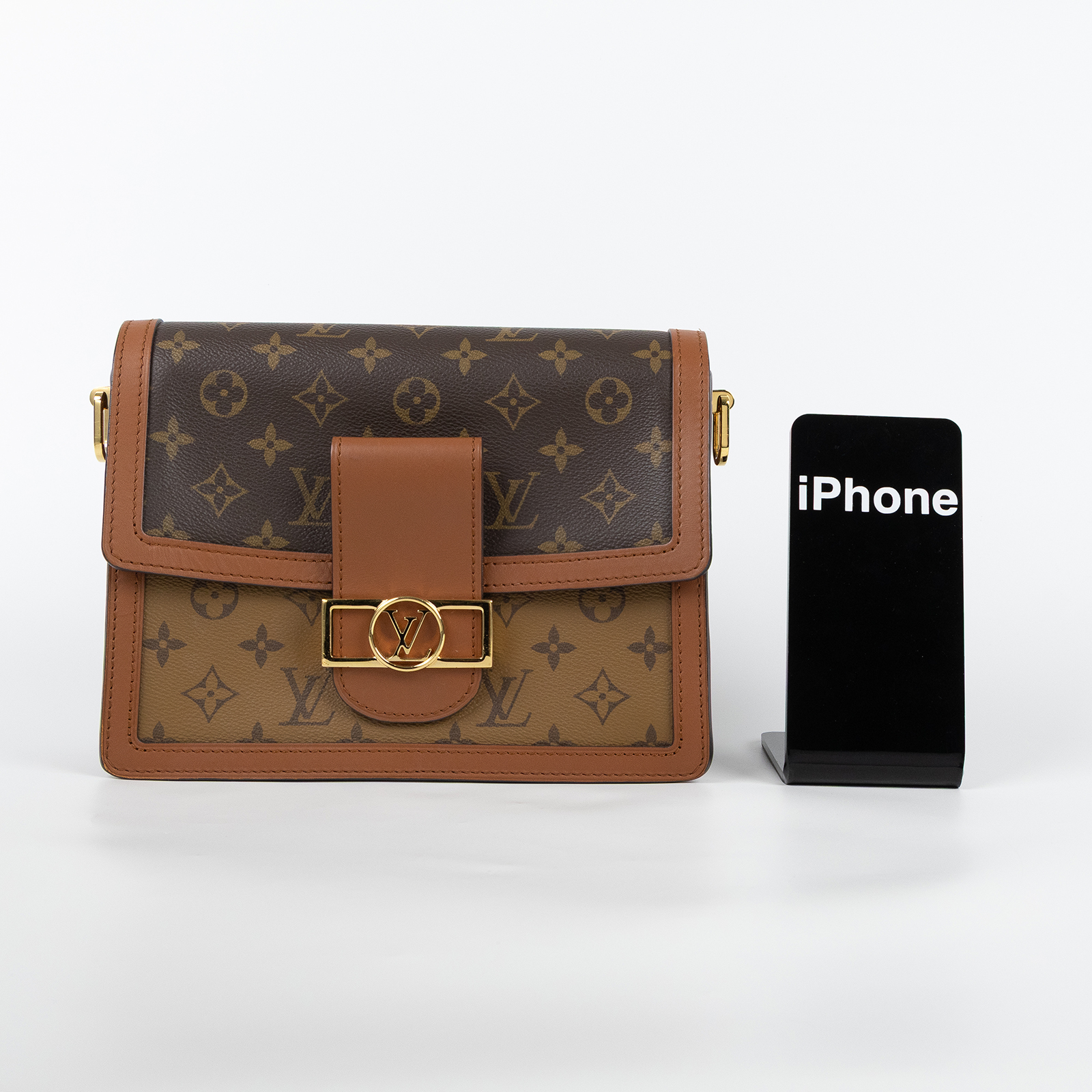 路易威登 LOUIS VUITTON Dauphine MM 手提包 雙色翻蓋斜背 鏈帶包 M45958 原花DAUPHINE MM 原廠盒子/防塵袋/背帶2