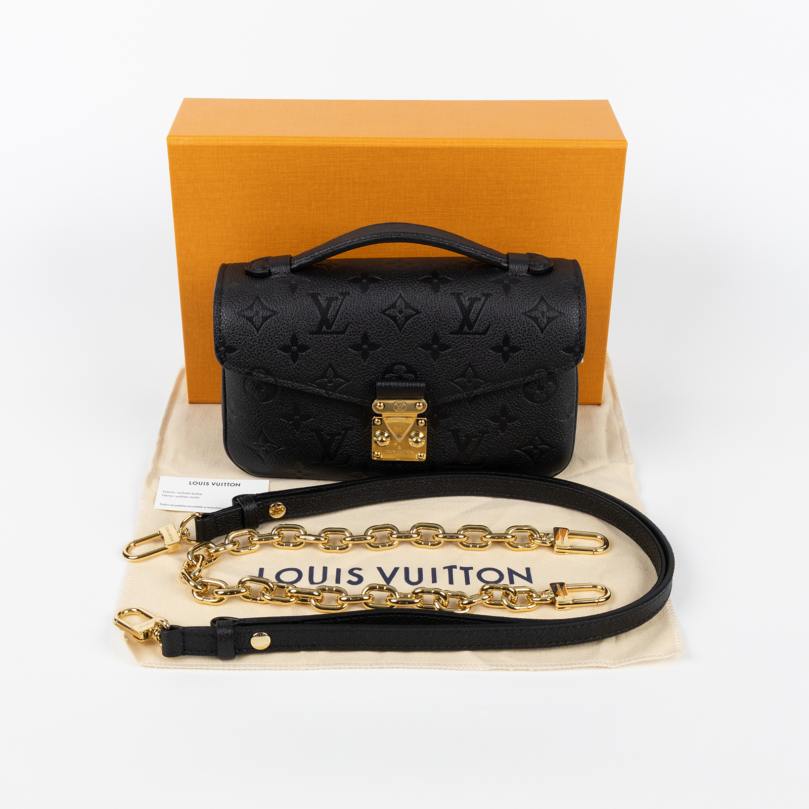 路易威登 LOUIS VUITTON Pochette Métis East West 鏈條 郵差包 腋下單肩包 黑色 M46595 晶片款  原廠盒子/防塵袋/背帶2