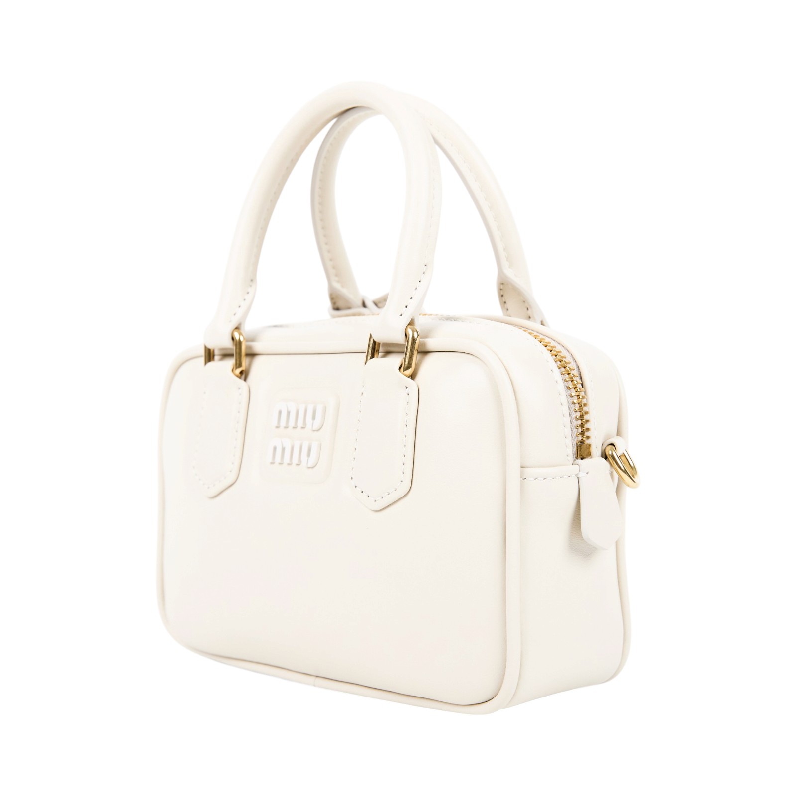 繆繆 MIU MIU Arcadie 皮革手袋 Arcadie leather bag 5BB123_ACR3 白ARCADIE皮革手袋 防塵袋/背帶/鎖組