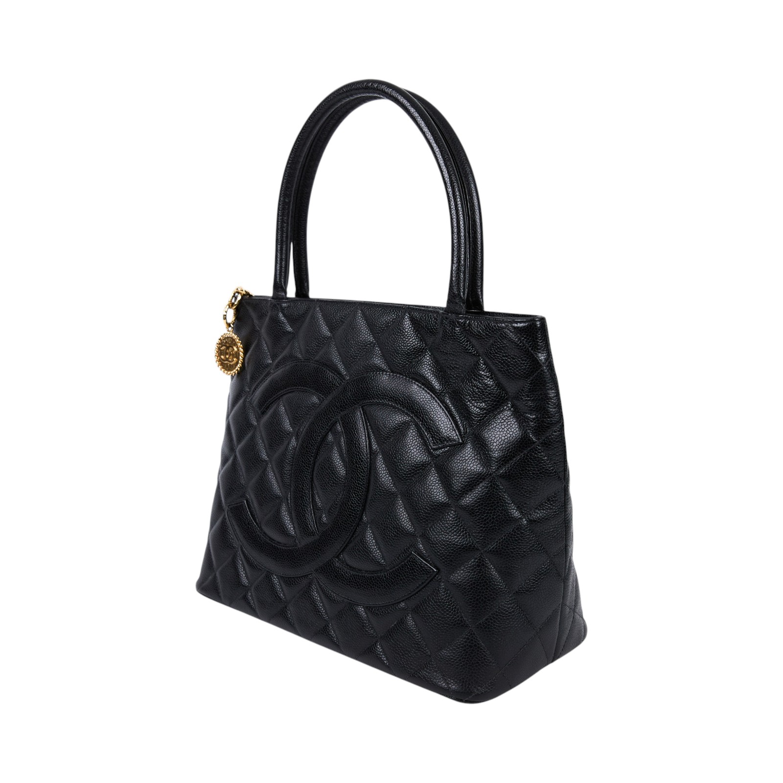 香奈兒 CHANEL 手提包 方型 銀幣包 A01804 9開 黑荔枝金幣托特包 無附屬品