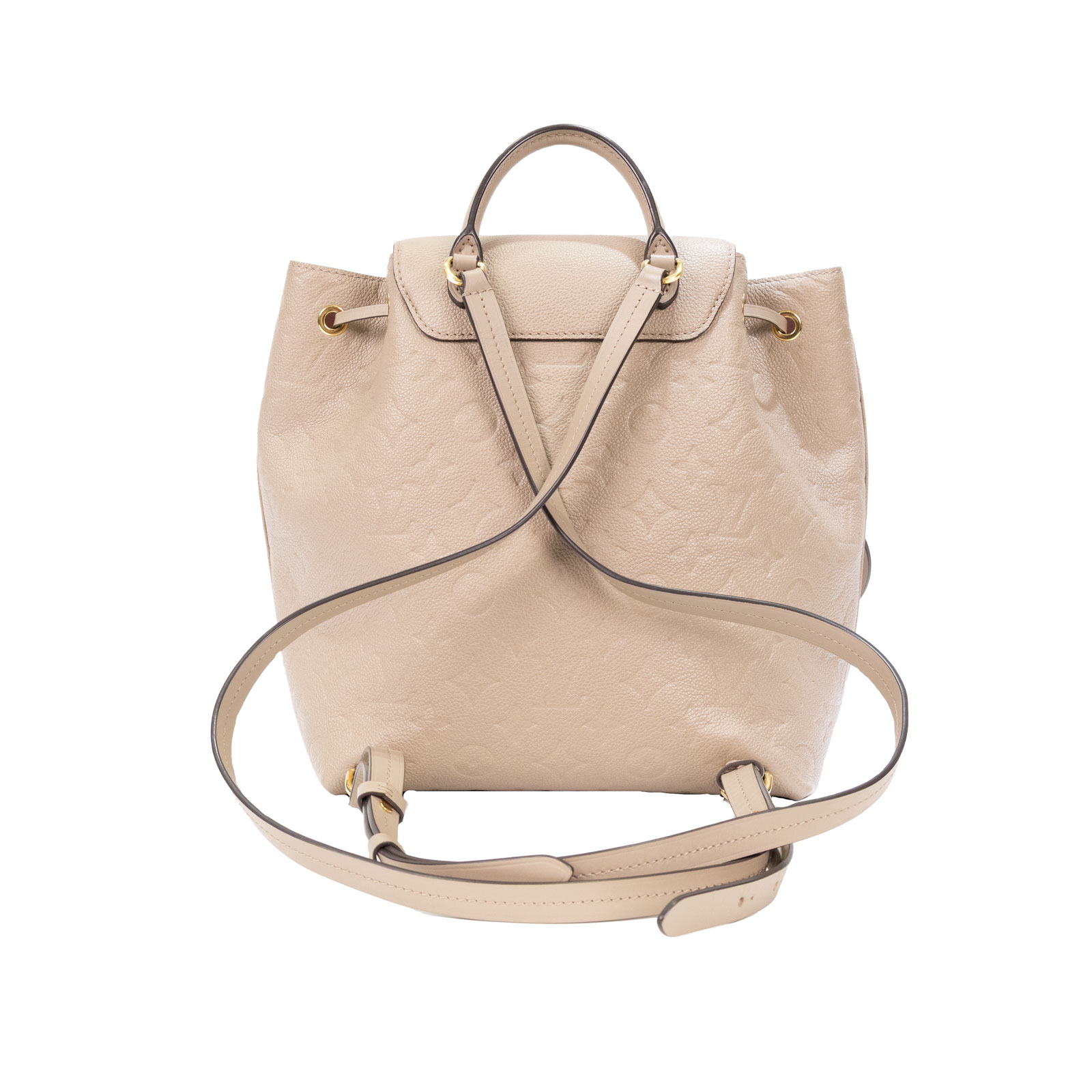 路易威登 LOUIS VUITTON Montsouris 後背包 M45410 晶片款 米灰壓紋後背包 防塵袋