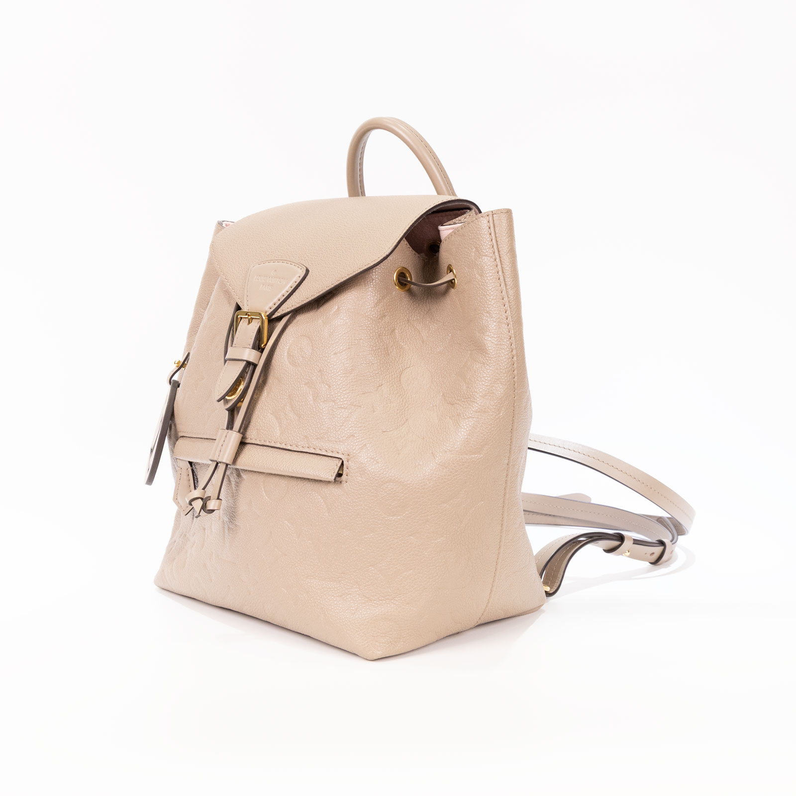 路易威登 LOUIS VUITTON Montsouris 後背包 M45410 晶片款 米灰壓紋後背包 防塵袋