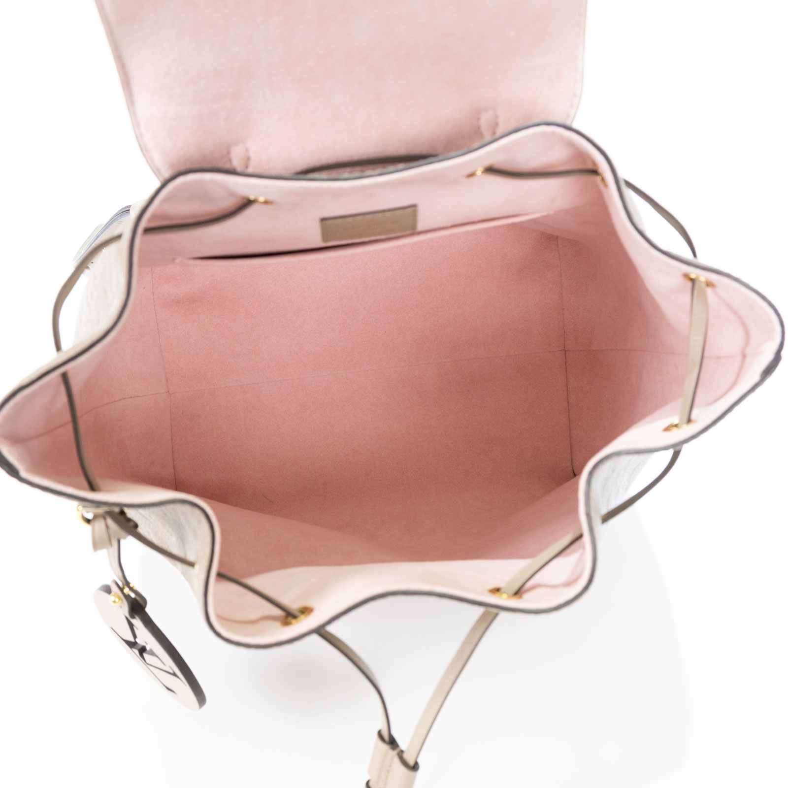 路易威登 LOUIS VUITTON Montsouris 後背包 M45410 晶片款 米灰壓紋後背包 防塵袋