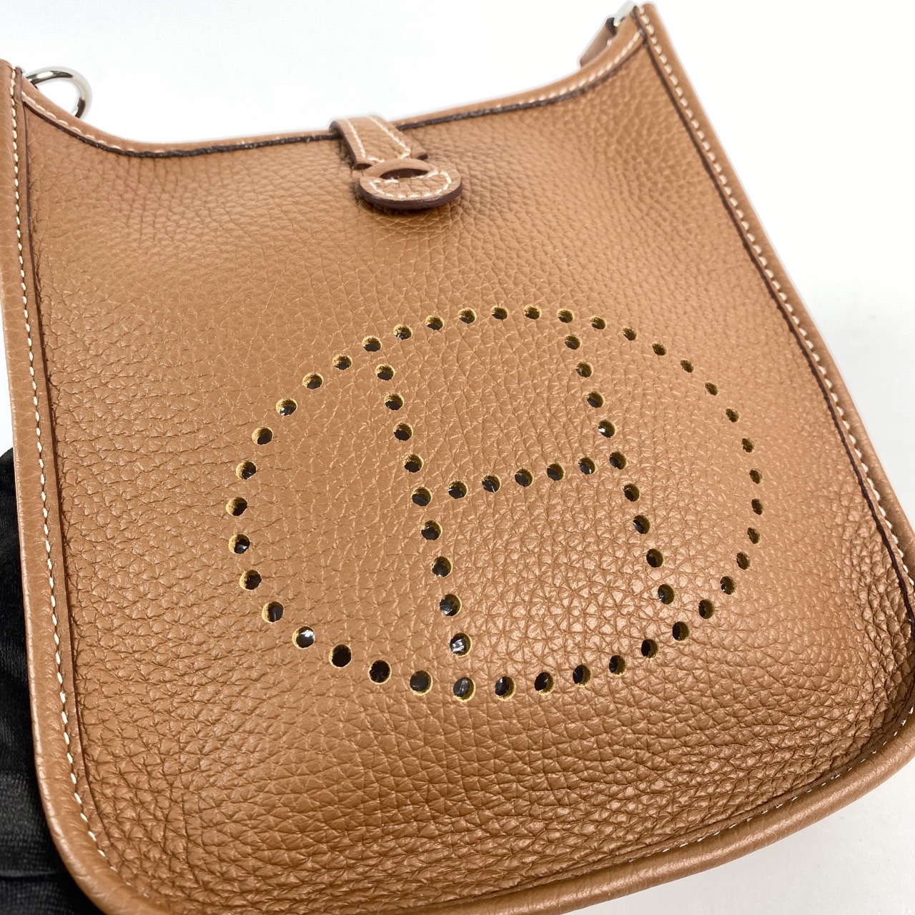 愛馬仕 Hermes Evelyne Bag Mini 伊芙琳包 Evelyne 16 EV16 B刻 金棕MINI EVELYNE 原廠盒子/防塵袋/購買證明