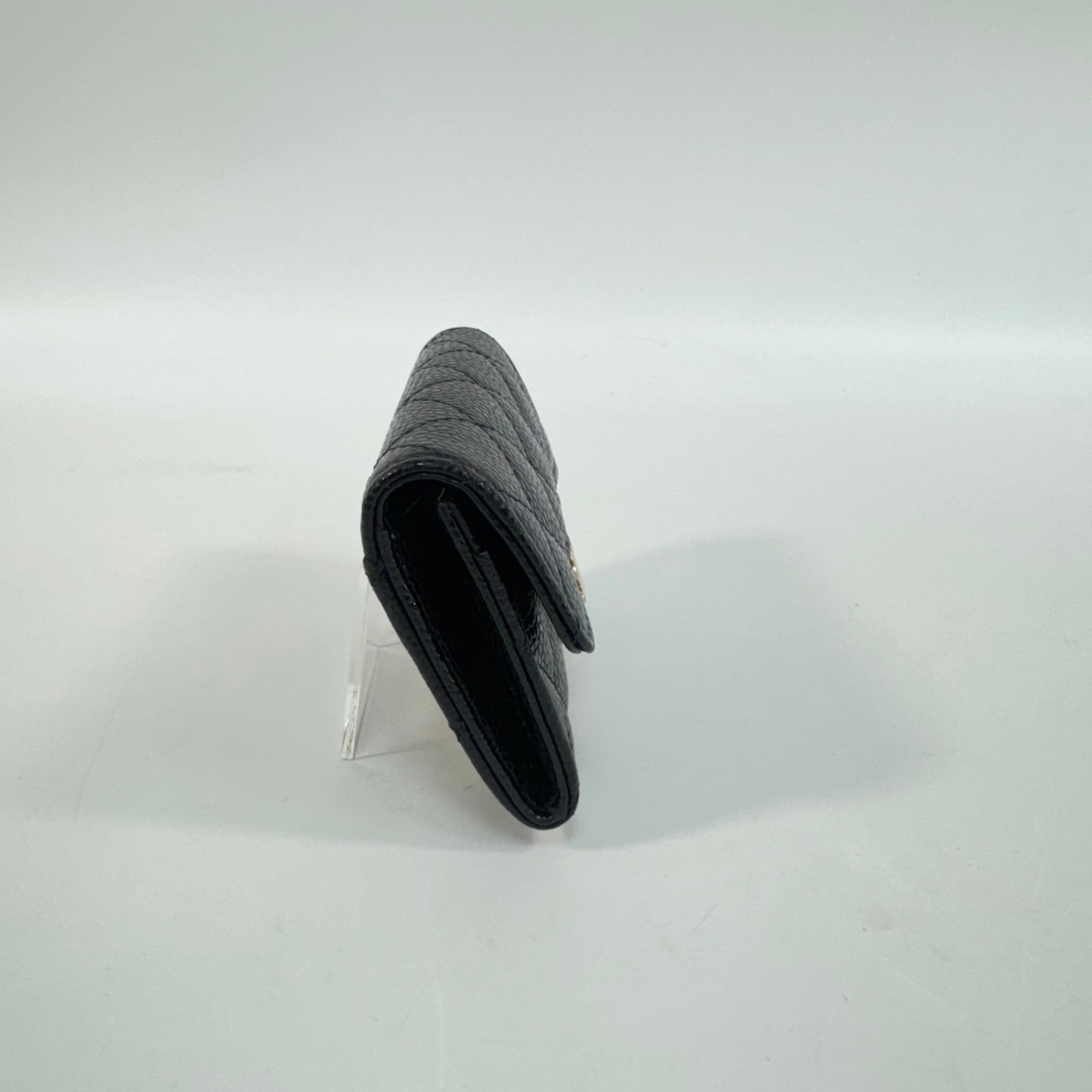 香奈兒 CHANEL 經典口蓋卡片夾 AP0214 黑荔枝卡包 原廠盒子/防塵袋