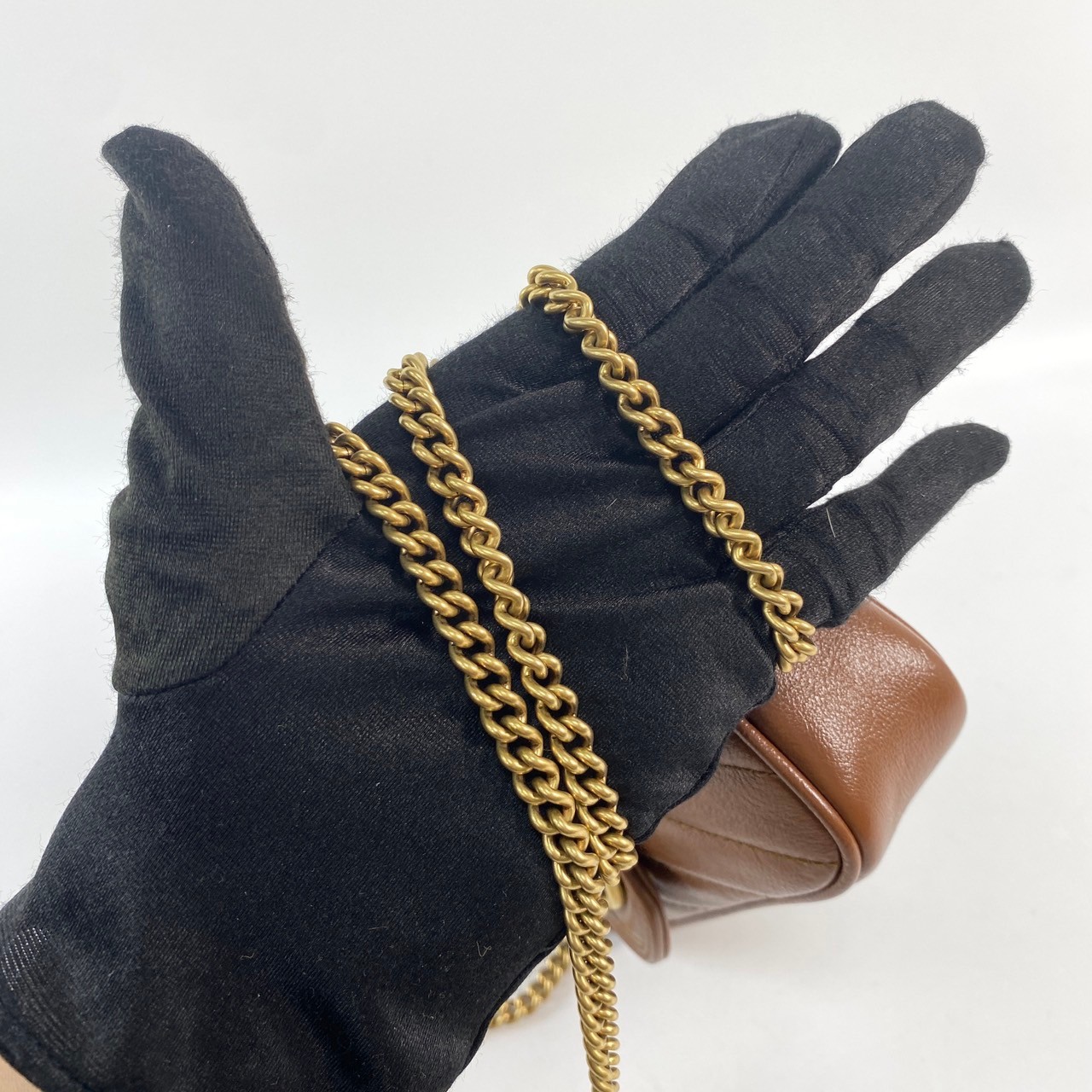 古馳 GUCCI GG Mormont 絎縫 超迷你袋 476433 焦糖MARMONT MINI 原廠盒子/防塵袋