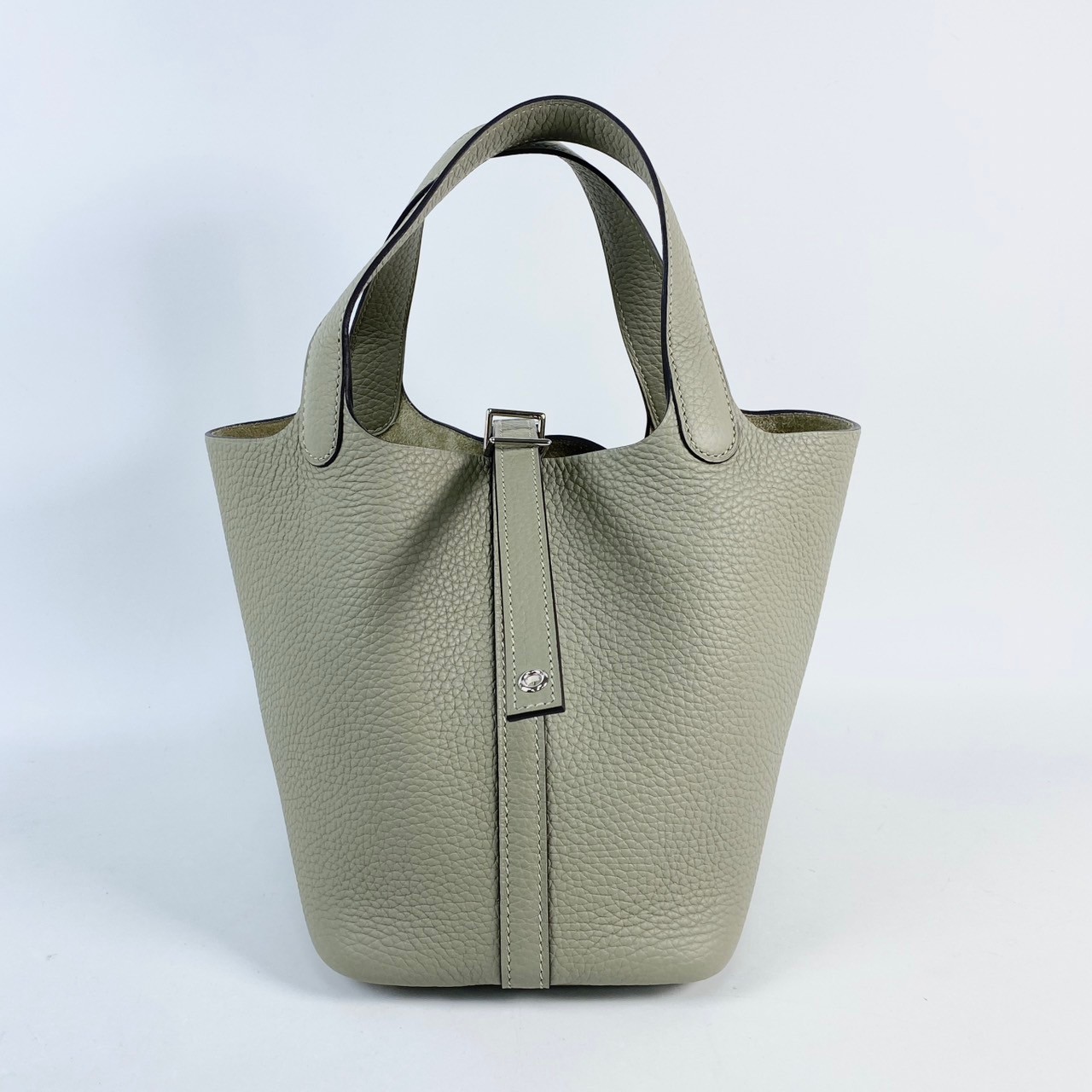 愛馬仕 Hermes Picotin Lock 18 菜籃子包 PT18 B刻 鼠尾草綠銀扣PICOTIN18 原廠盒子/防塵袋/鎖組/購買證明影本