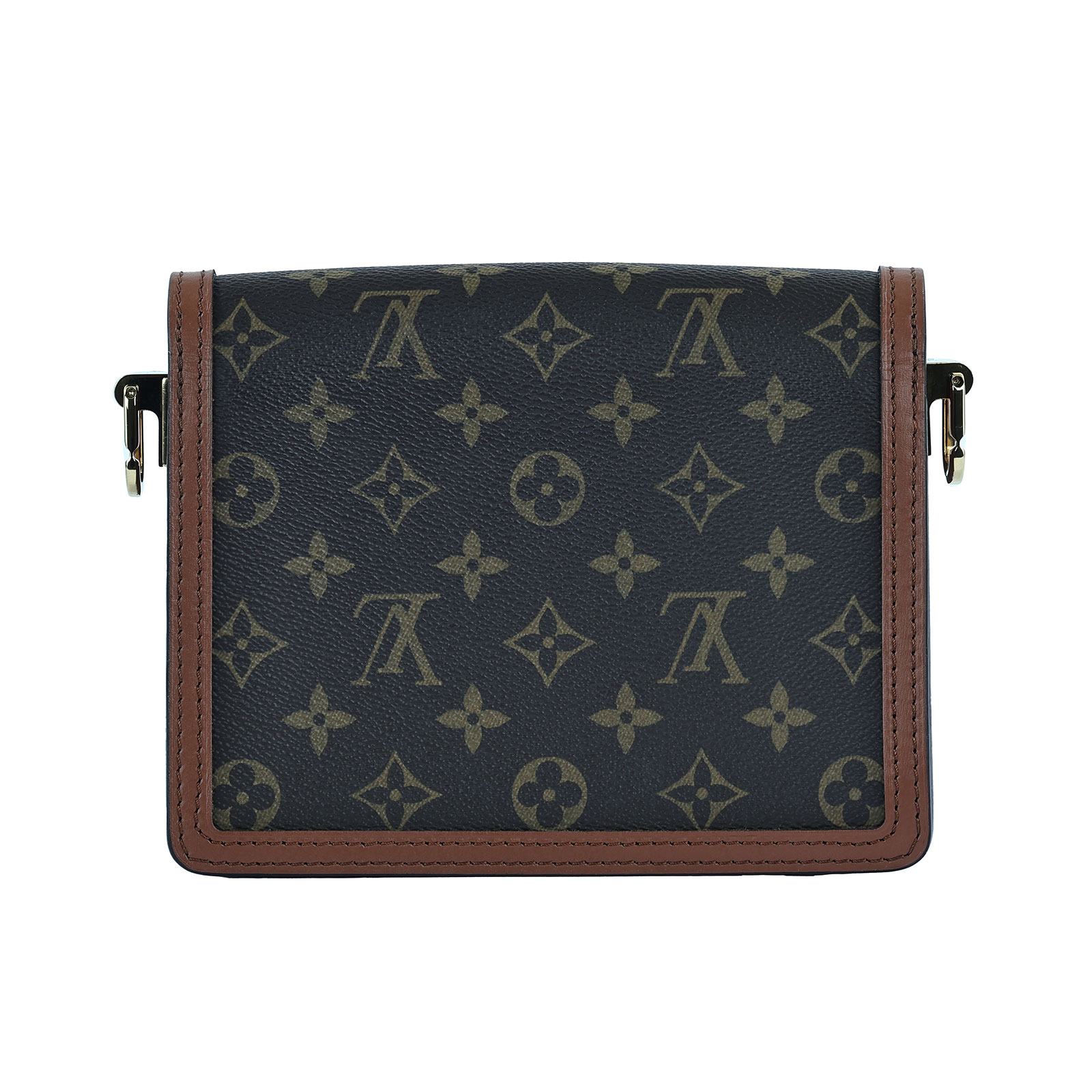 路易威登 LOUIS VUITTON Mini Dauphine 達芙妮 Reverse皮革飾邊 帆布肩背 斜背包 M45959 晶片款  DUSTBAG